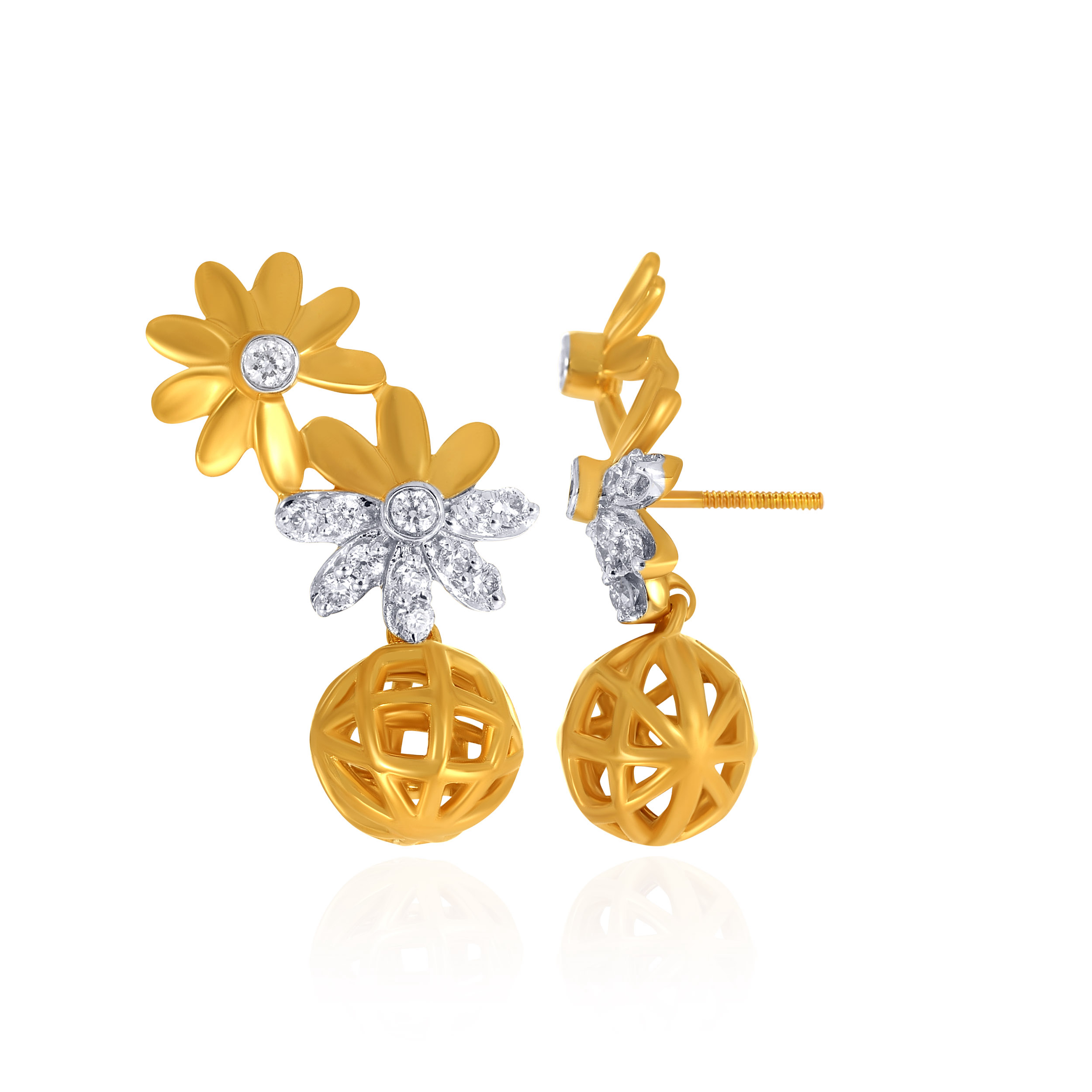Bloom Crest Diamond Earrings - Senco Gold and Diamonds