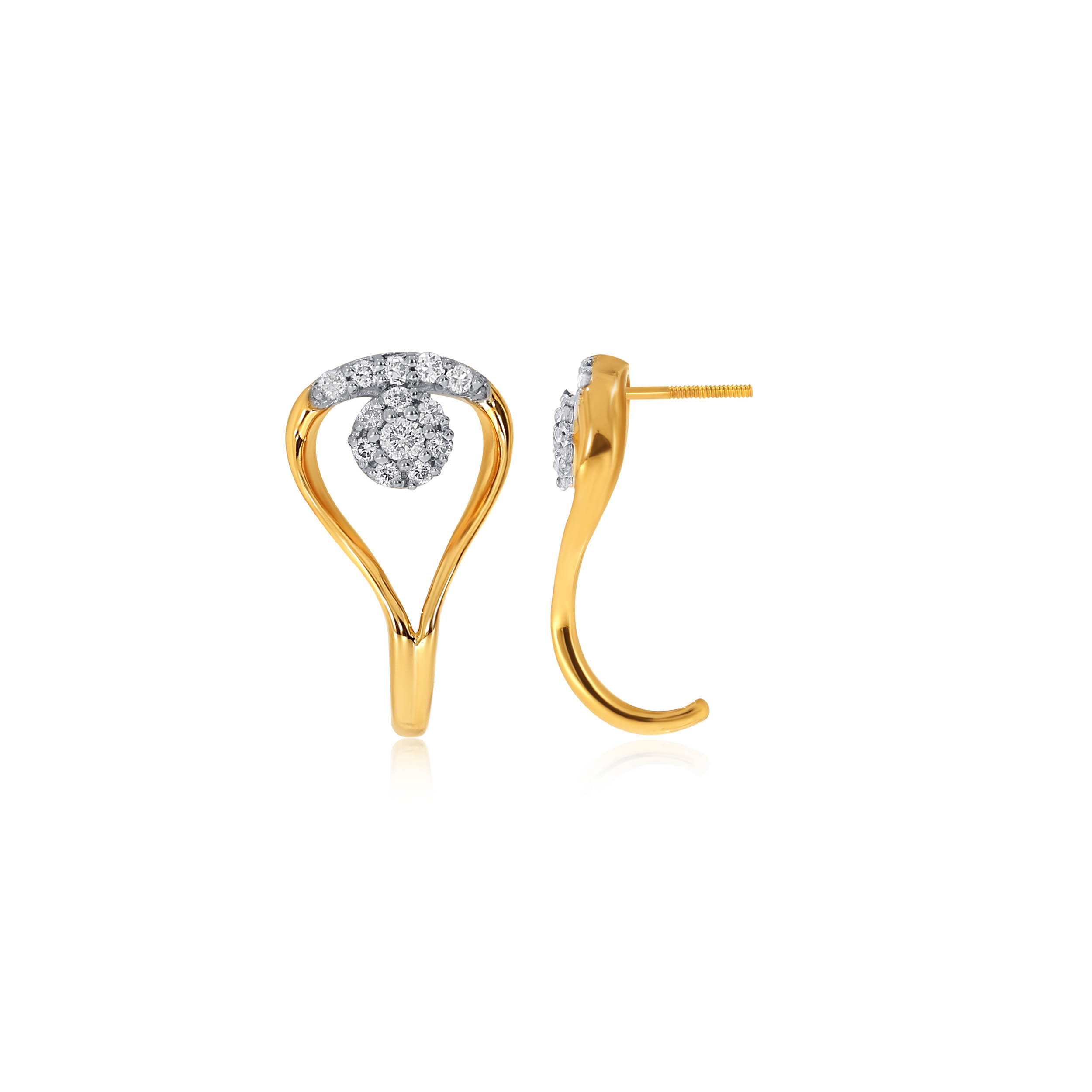 Puffy Petal Diamond Studs - Senco Gold and Diamonds