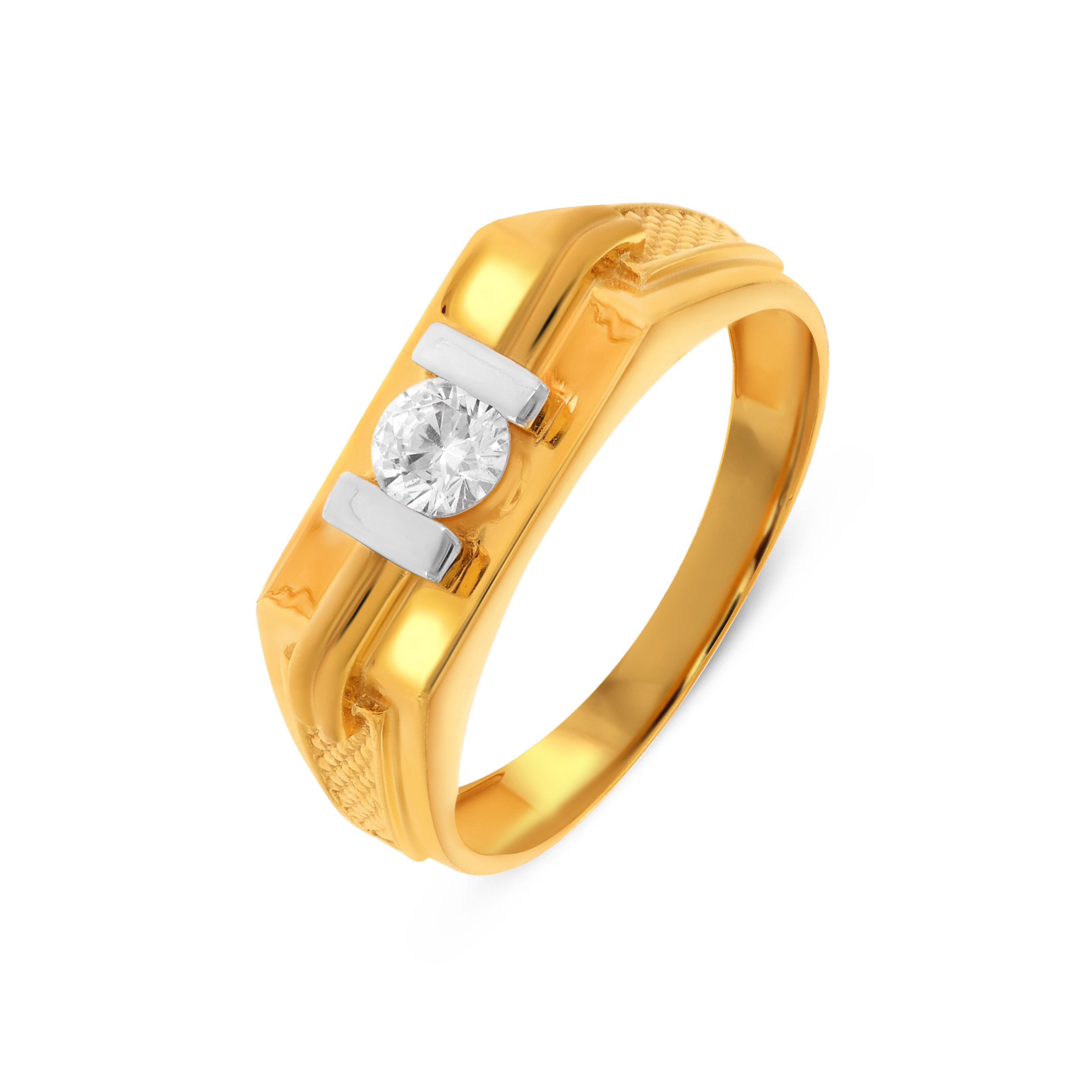 Shiny Core Men Gold Ring - Senco Gold and Diamonds