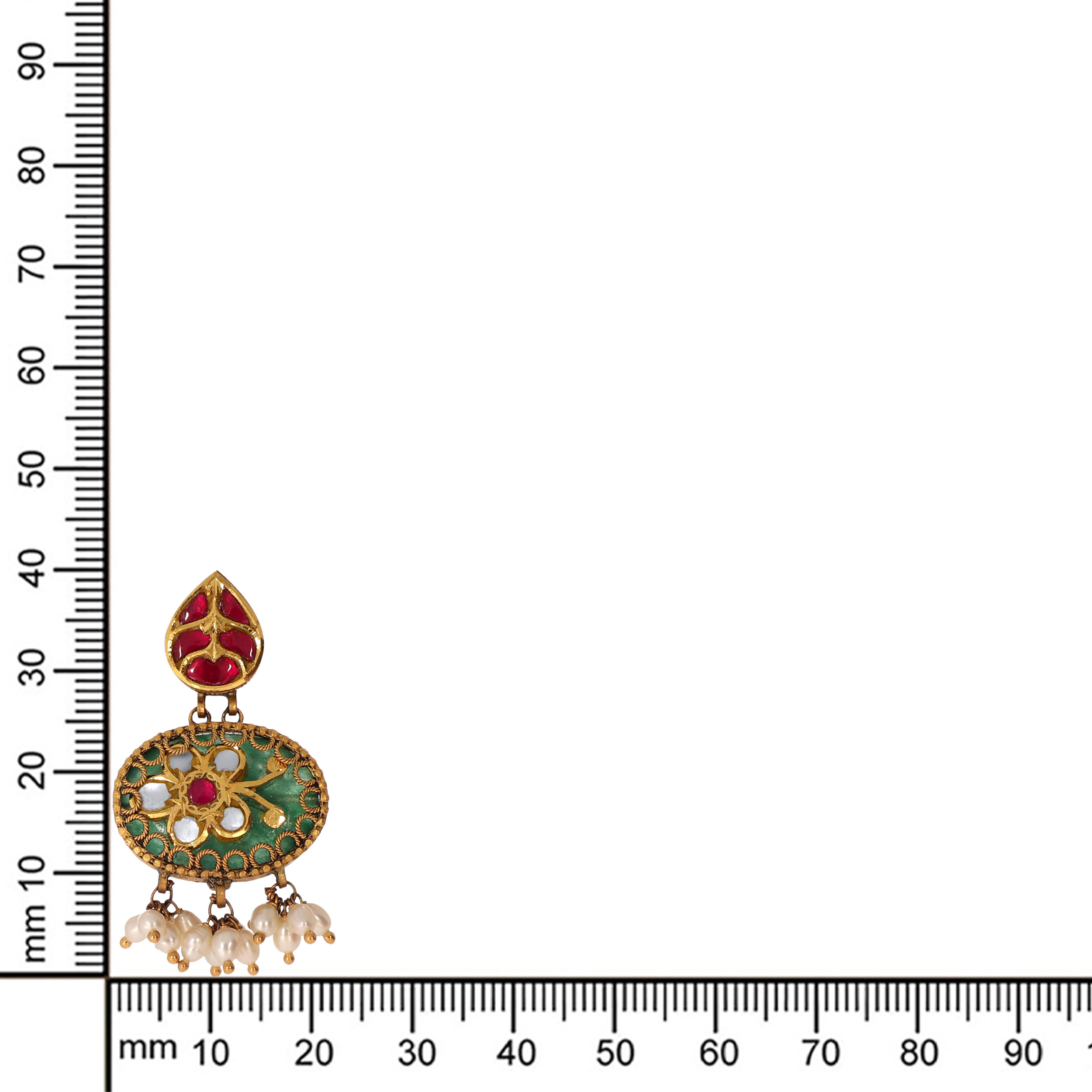 22K Yellow Gold Kundan Earrings-GPGN-D000788489 - Senco Gold and Diamonds