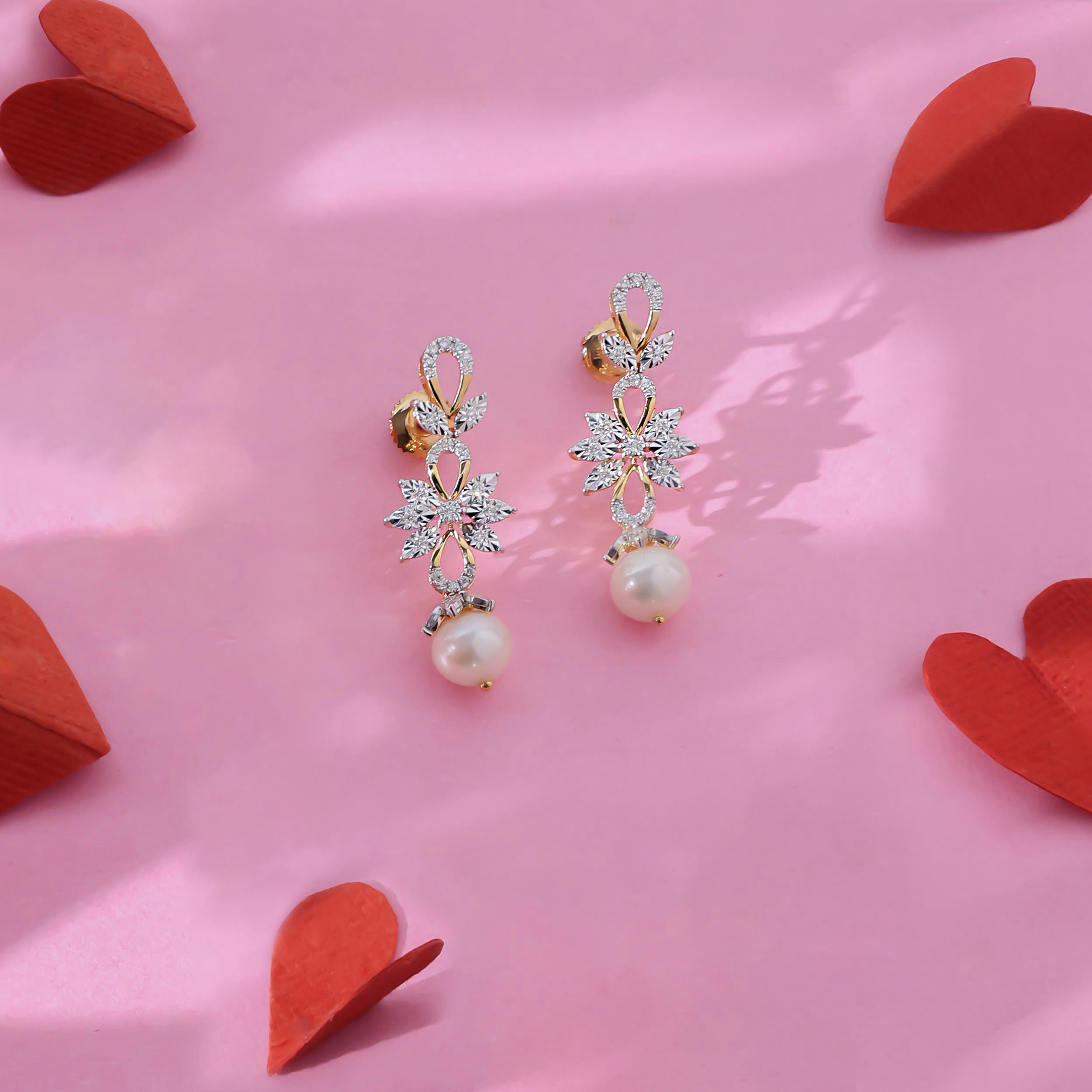 Loveable Bloom Diamond Earrings - Senco Gold and Diamonds