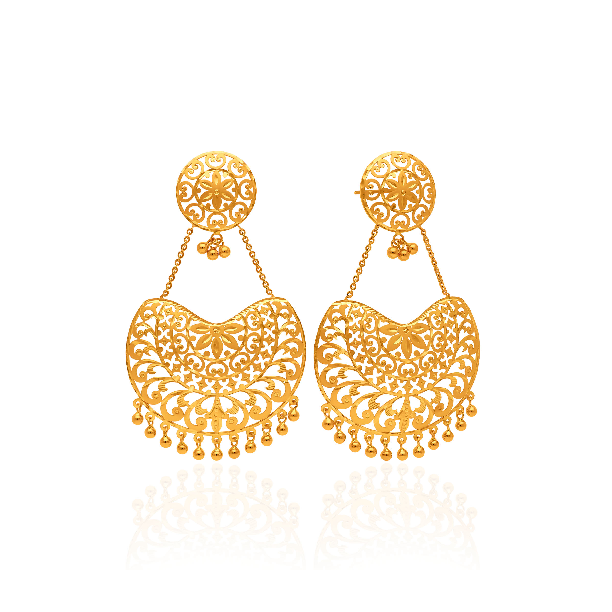 Regal Web Gold Earrings - Senco Gold and Diamonds