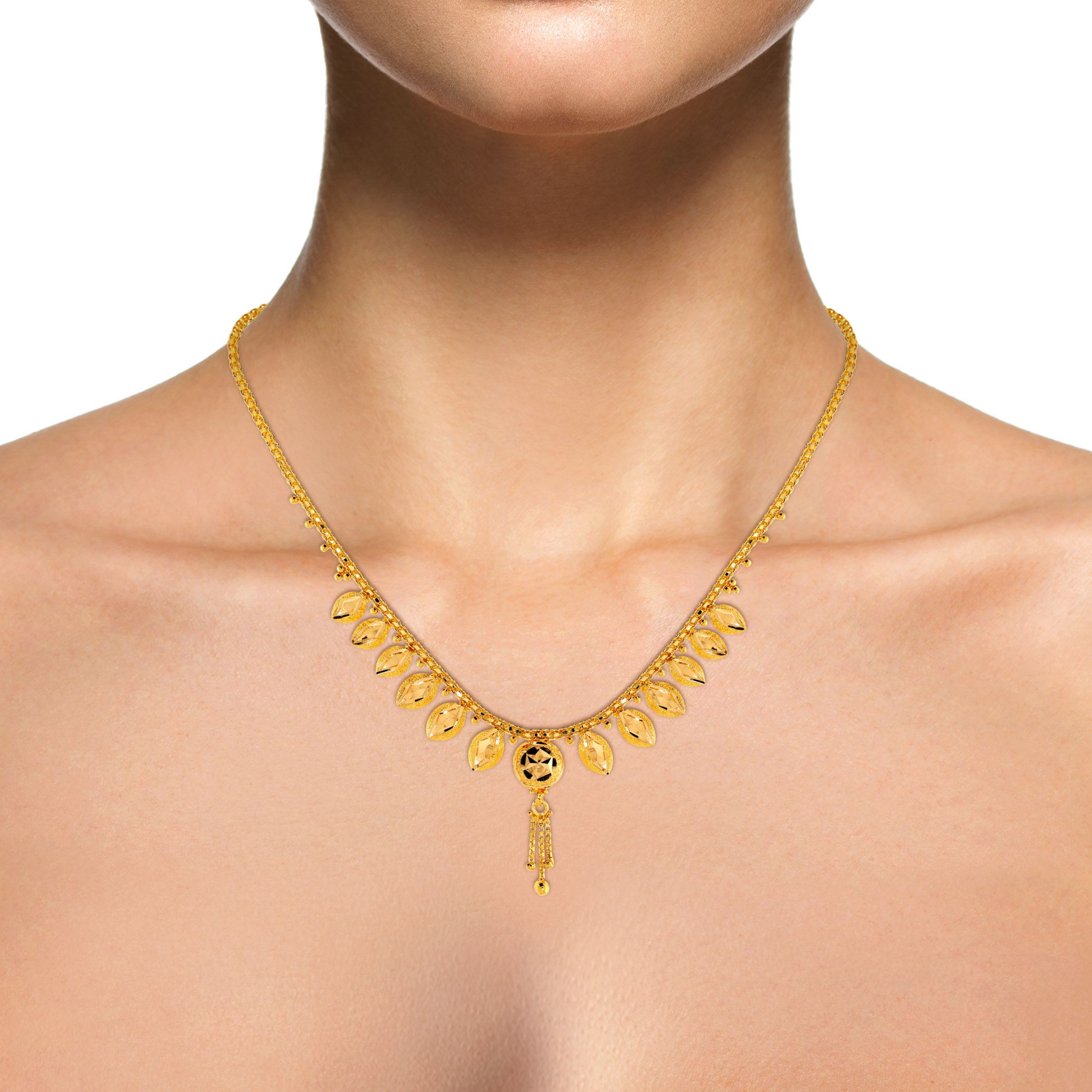 22K Yellow Gold Sleek Necklace-GN-D000709907 - Senco Gold and Diamonds