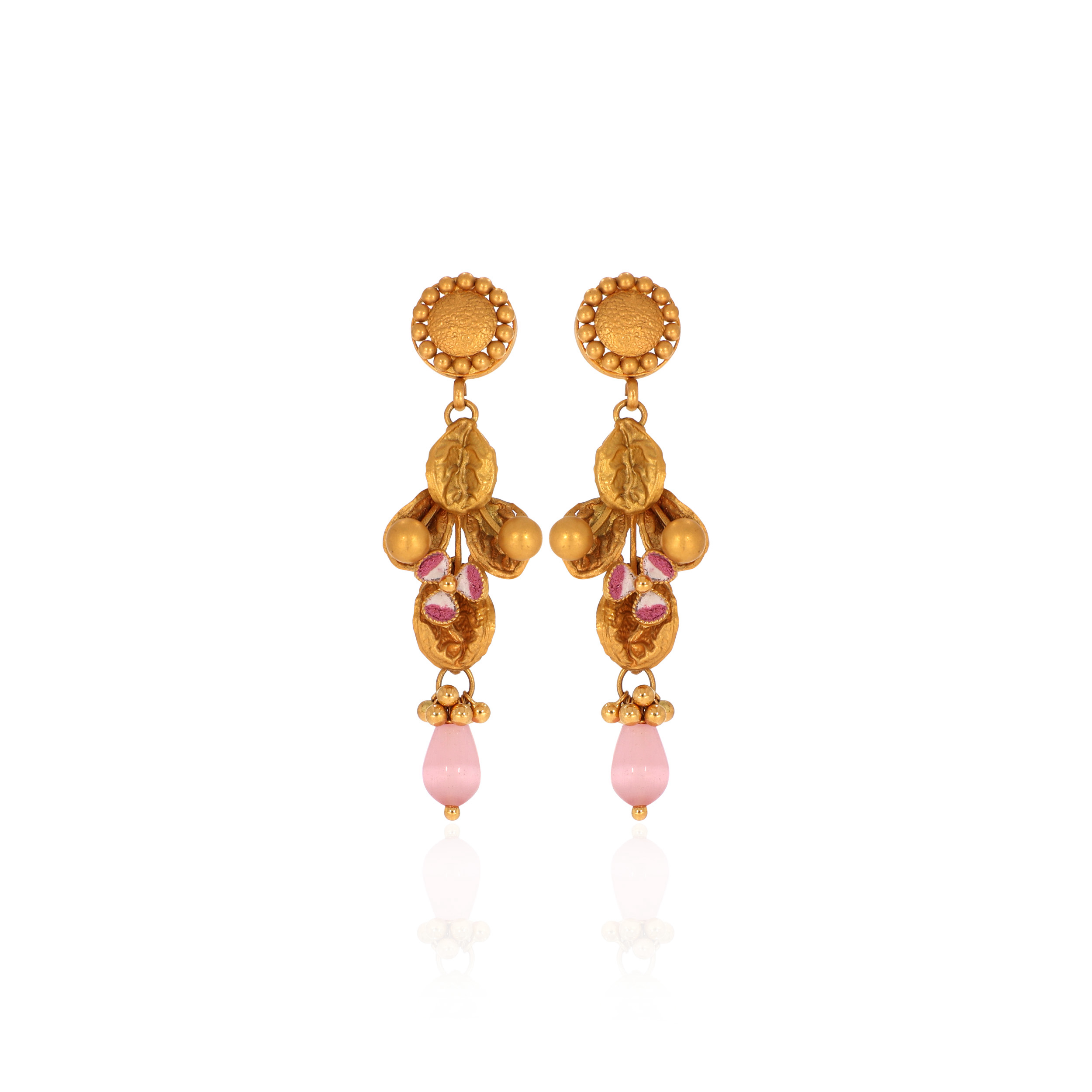 22K Yellow Gold Antique Drop Earrings-GPGN-D000779690 - Senco Gold and Diamonds