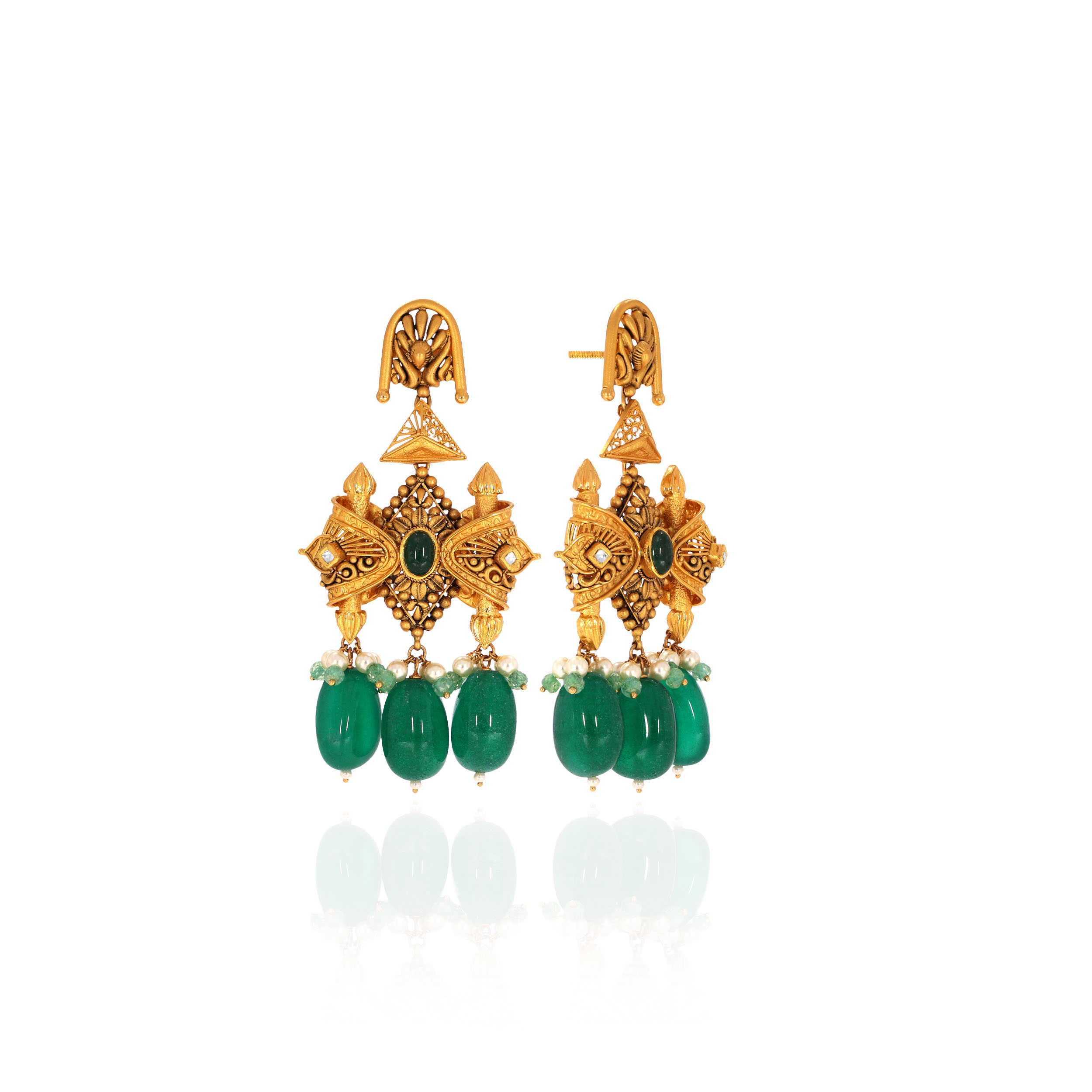 Heritage Nakashi Gold Danglers - Senco Gold and Diamonds