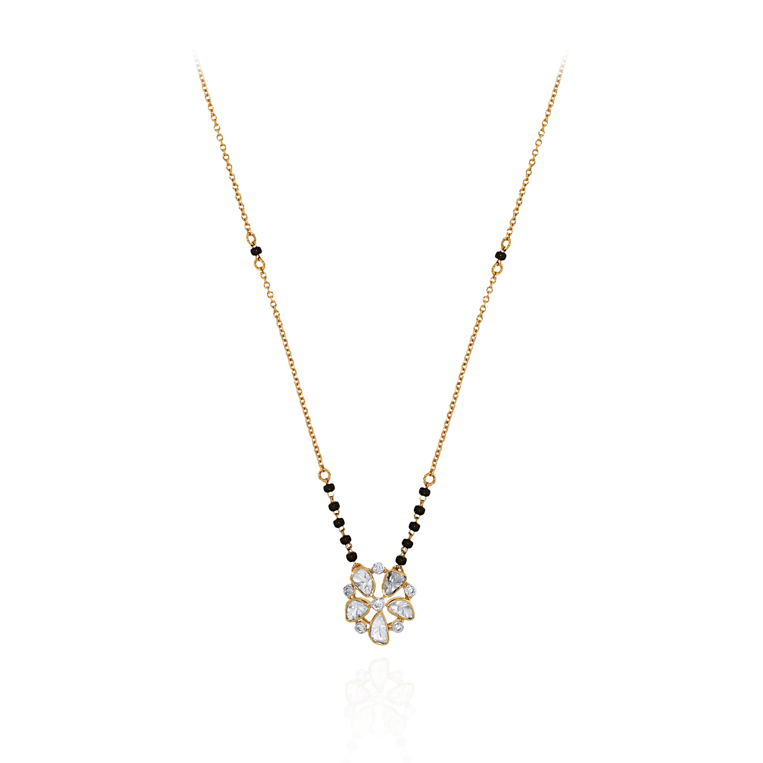 Luna Serene Polki Diamond Mangalsutra - Senco Gold and Diamonds