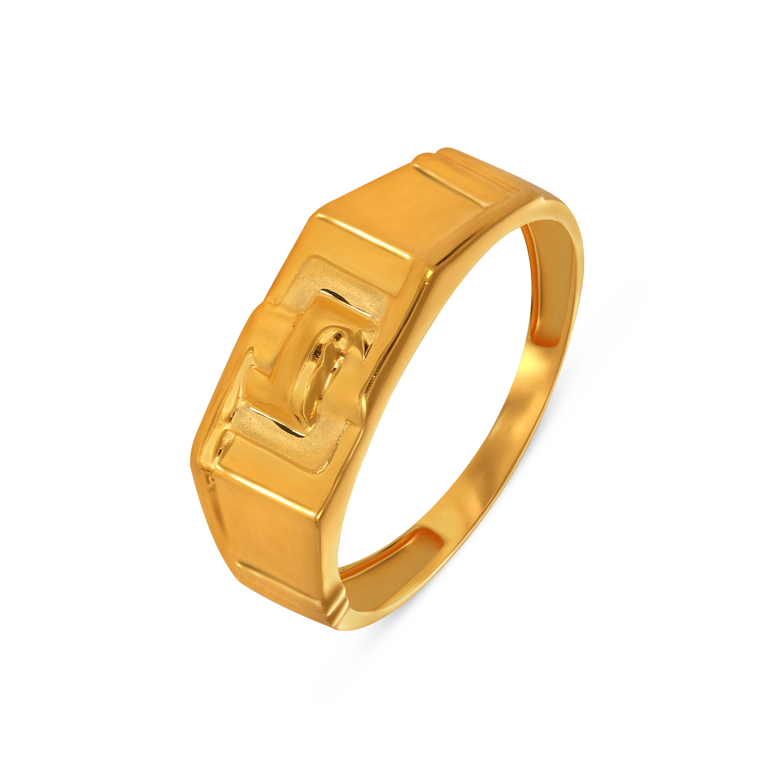 Modern-Style Intricate Men's Gold Ring - Senco Gold and Diamonds
