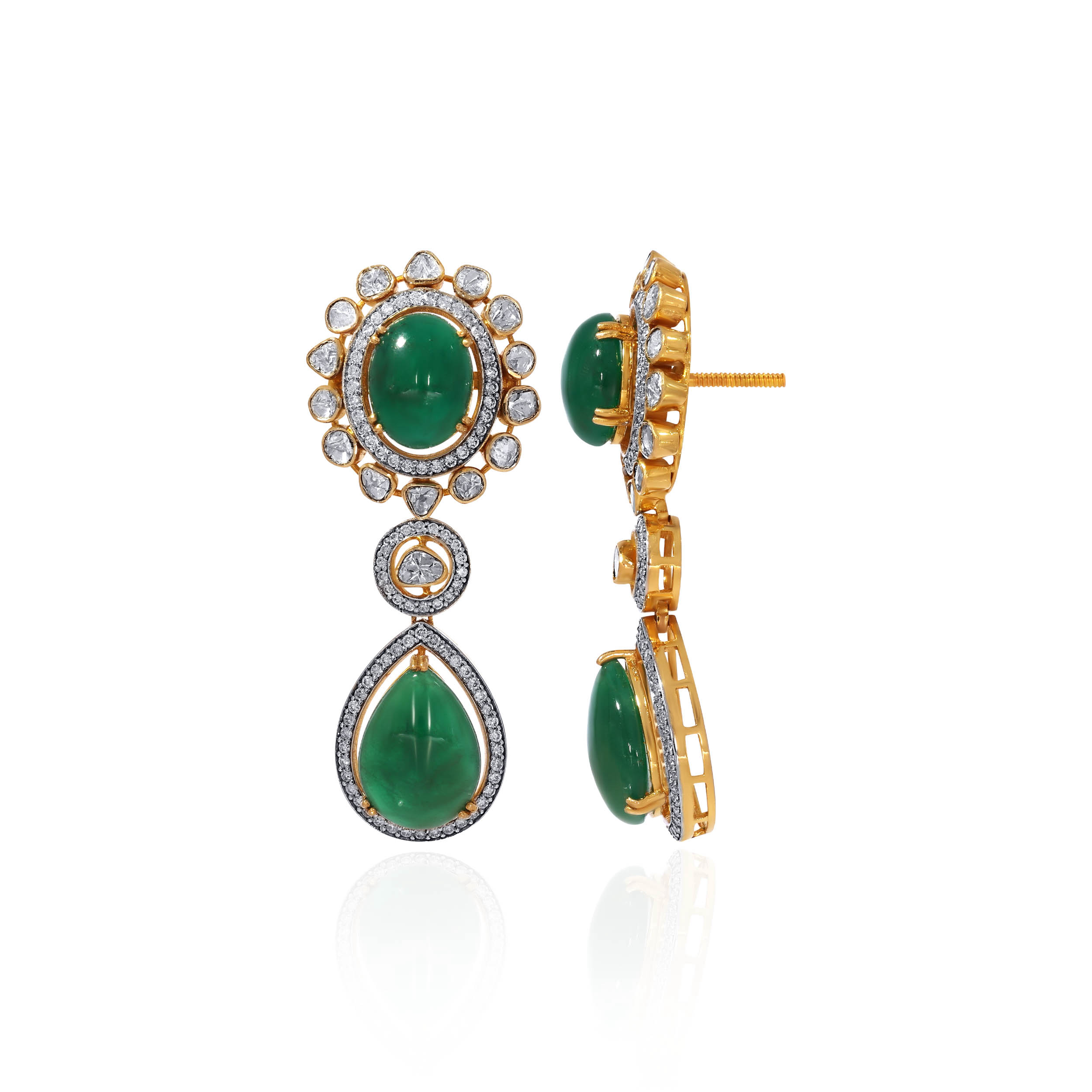 Verdant Resplendence Diamond Drop Earrings - Senco Gold and Diamonds