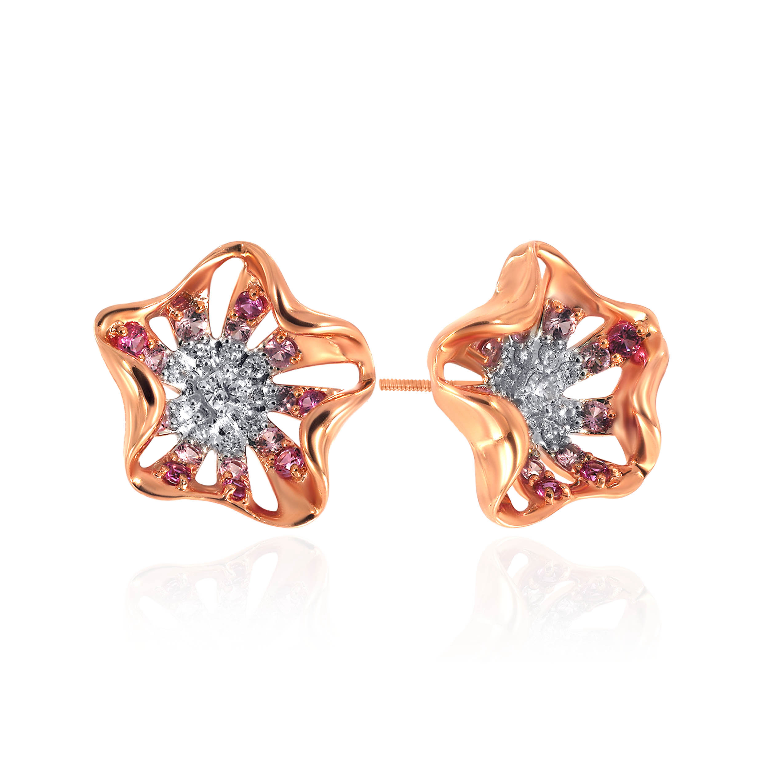 Petals Of Sparkle Diamond Studs - Senco Gold and Diamonds