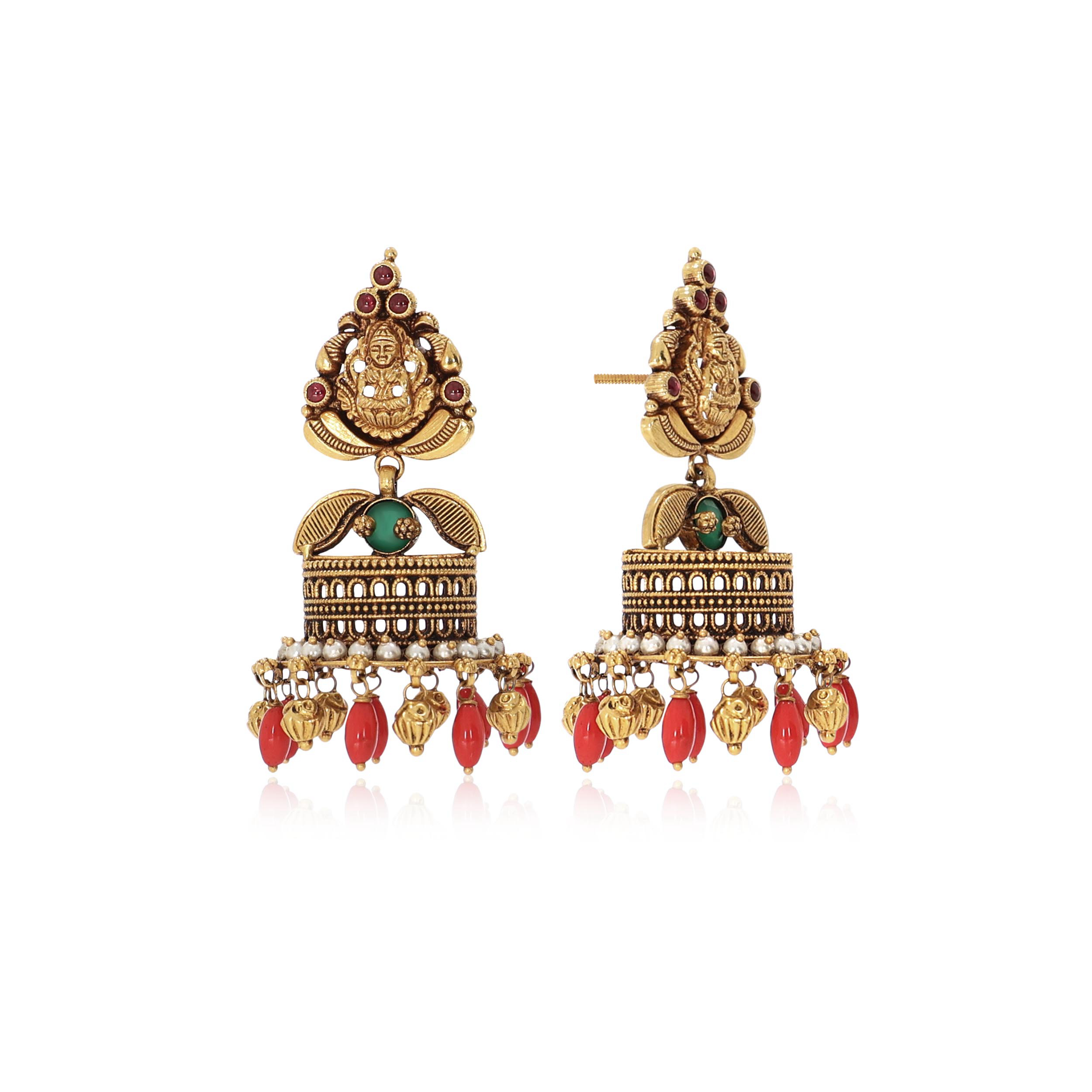 Divine Blessings Antique Gold Danglers - Senco Gold and Diamonds