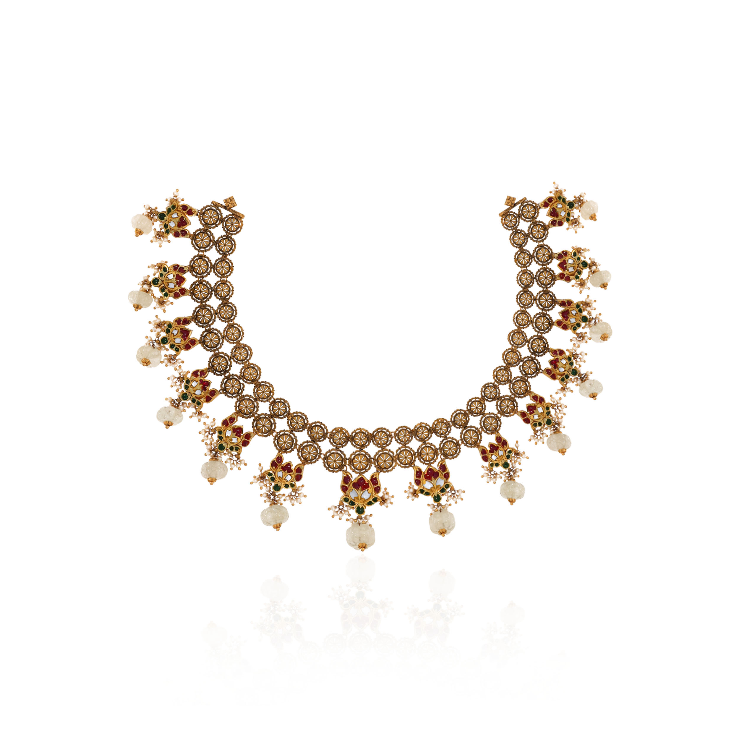 22K Yellow Gold Kundan Necklace-GN-D000788422 - Senco Gold and Diamonds