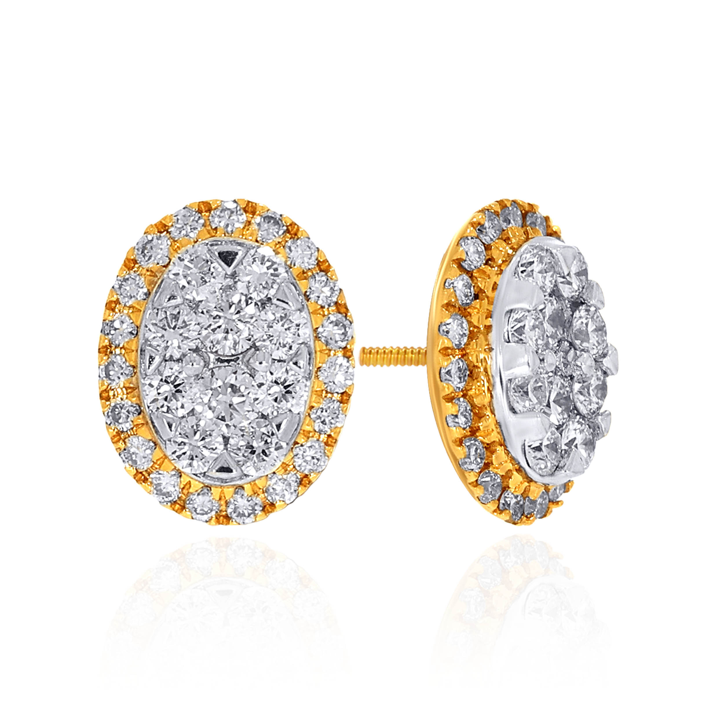 18K Yellow Gold Diamond Studs Earrings-DT-D000646444 - Senco Gold and Diamonds