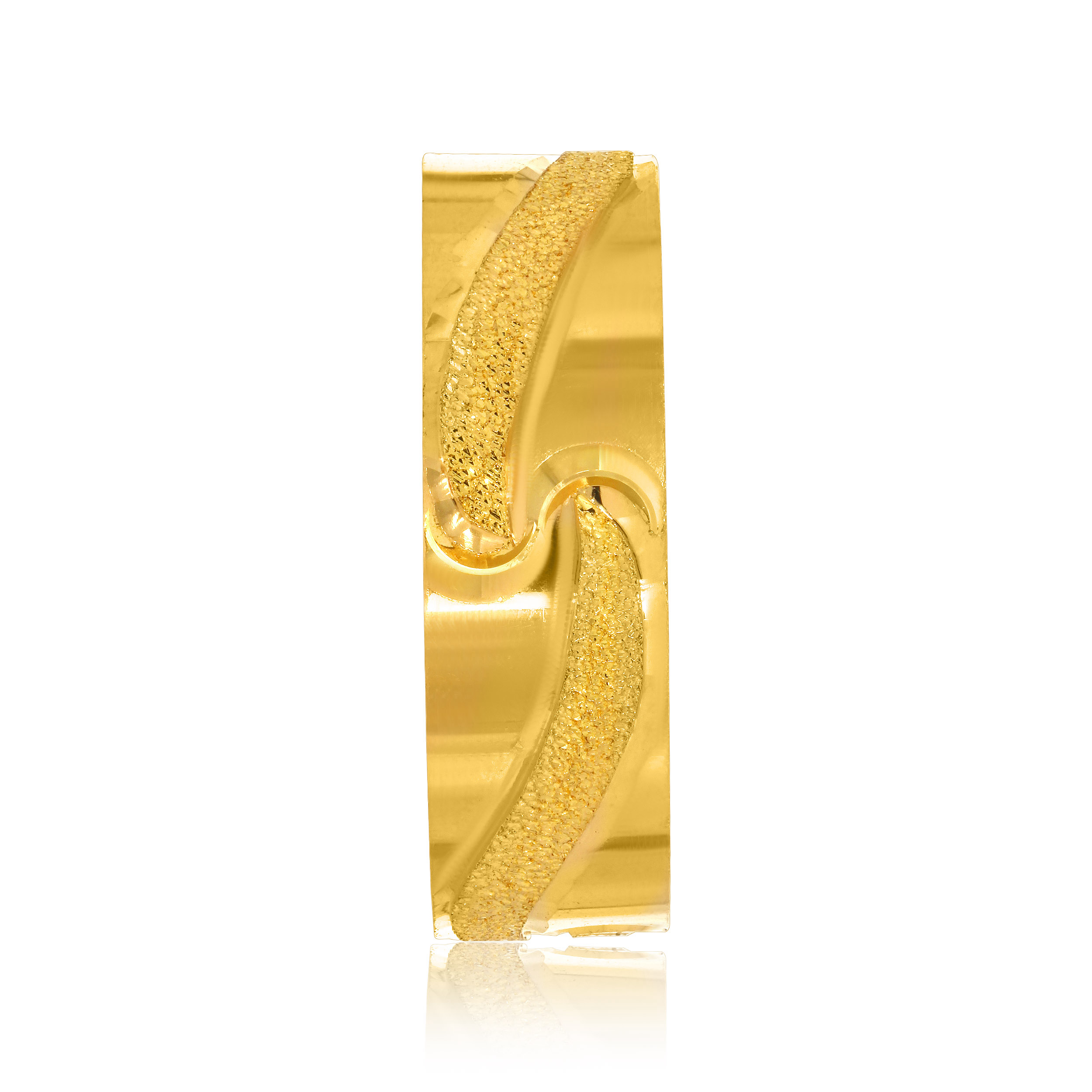 A Shimmer Grace Men's Gold Band Ring - Senco Gold and Diamonds