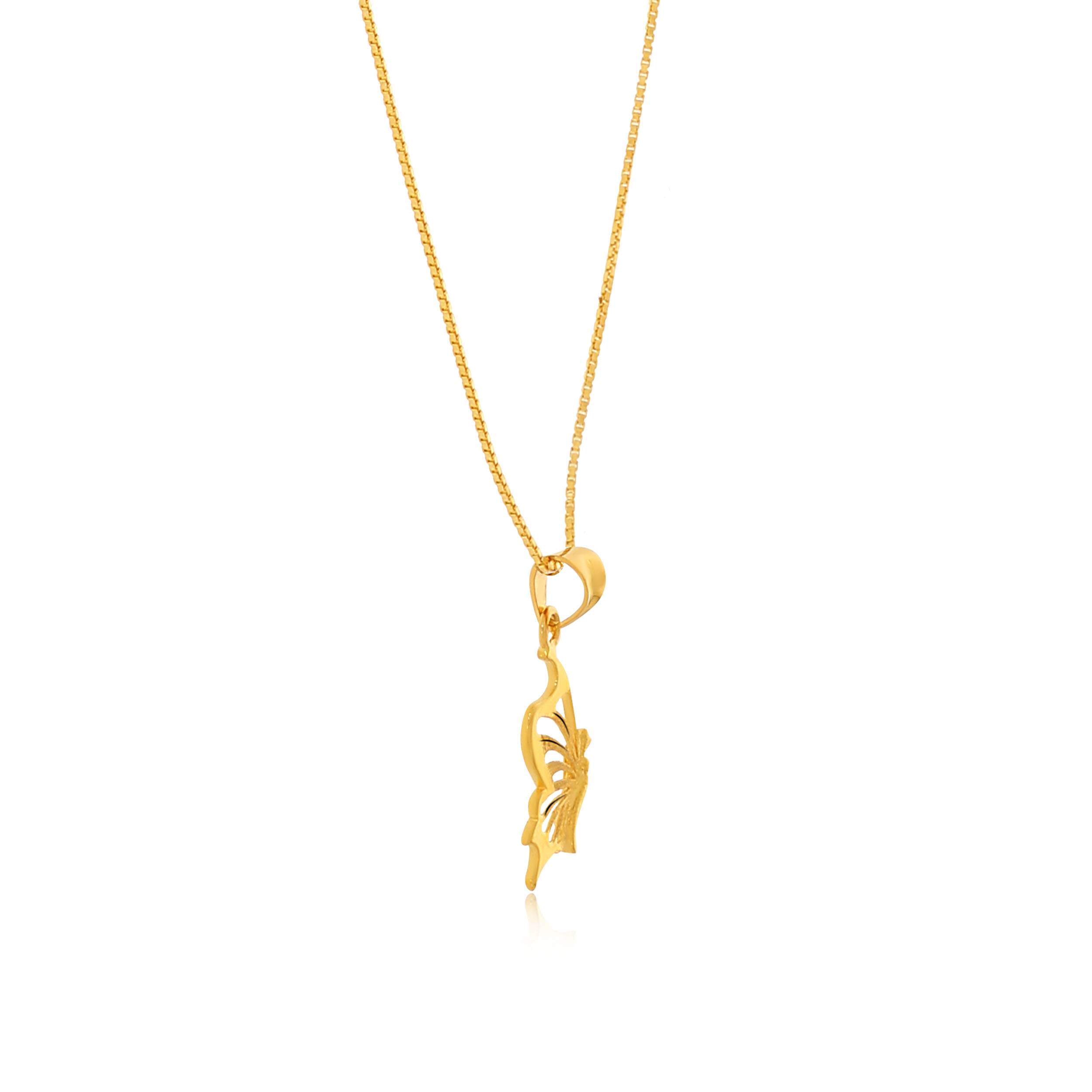 Dreamy Wings Gold Chain Pendant - Senco Gold and Diamonds
