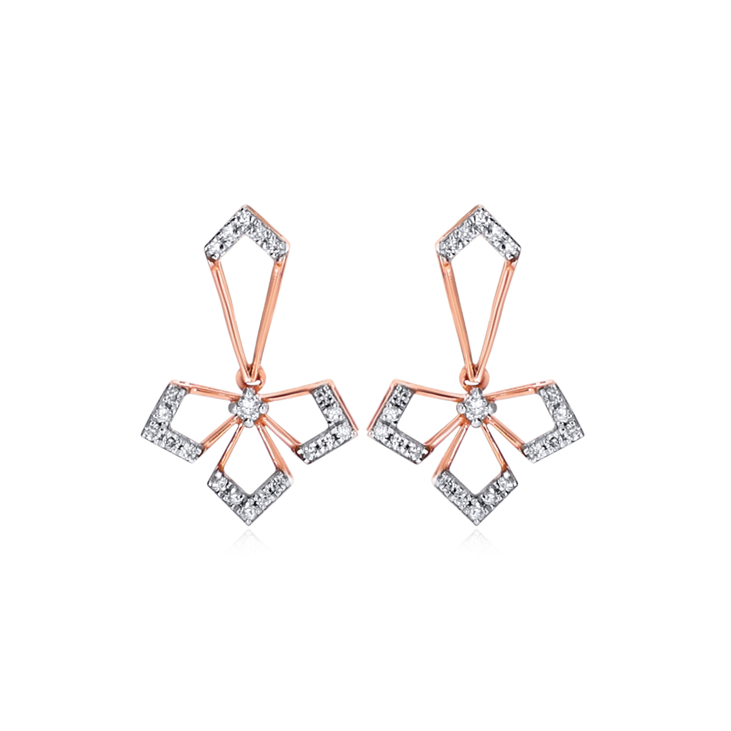 Dangling Bloom Diamond Drop Earrings - Senco Gold and Diamonds