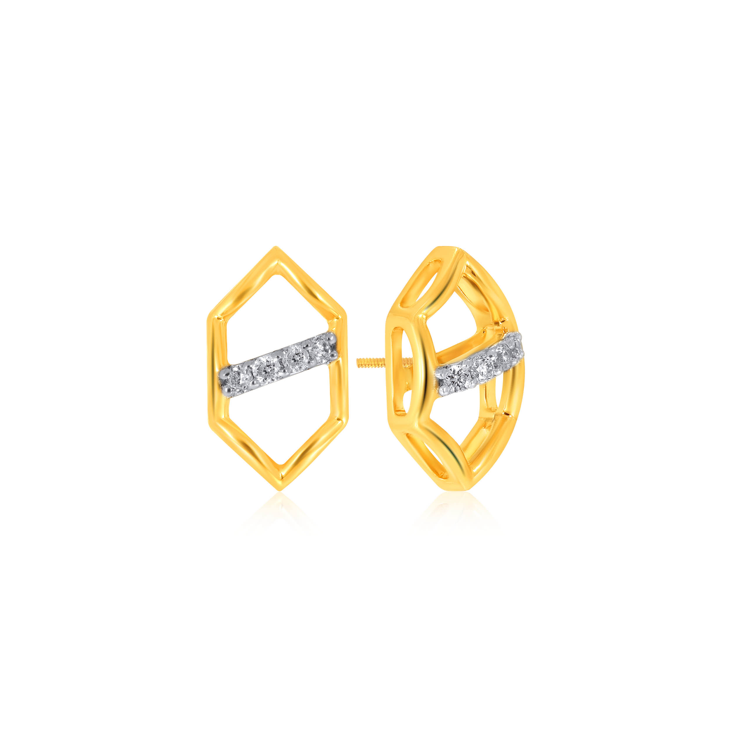 Simple Hexa Diamond Studs - Senco Gold and Diamonds