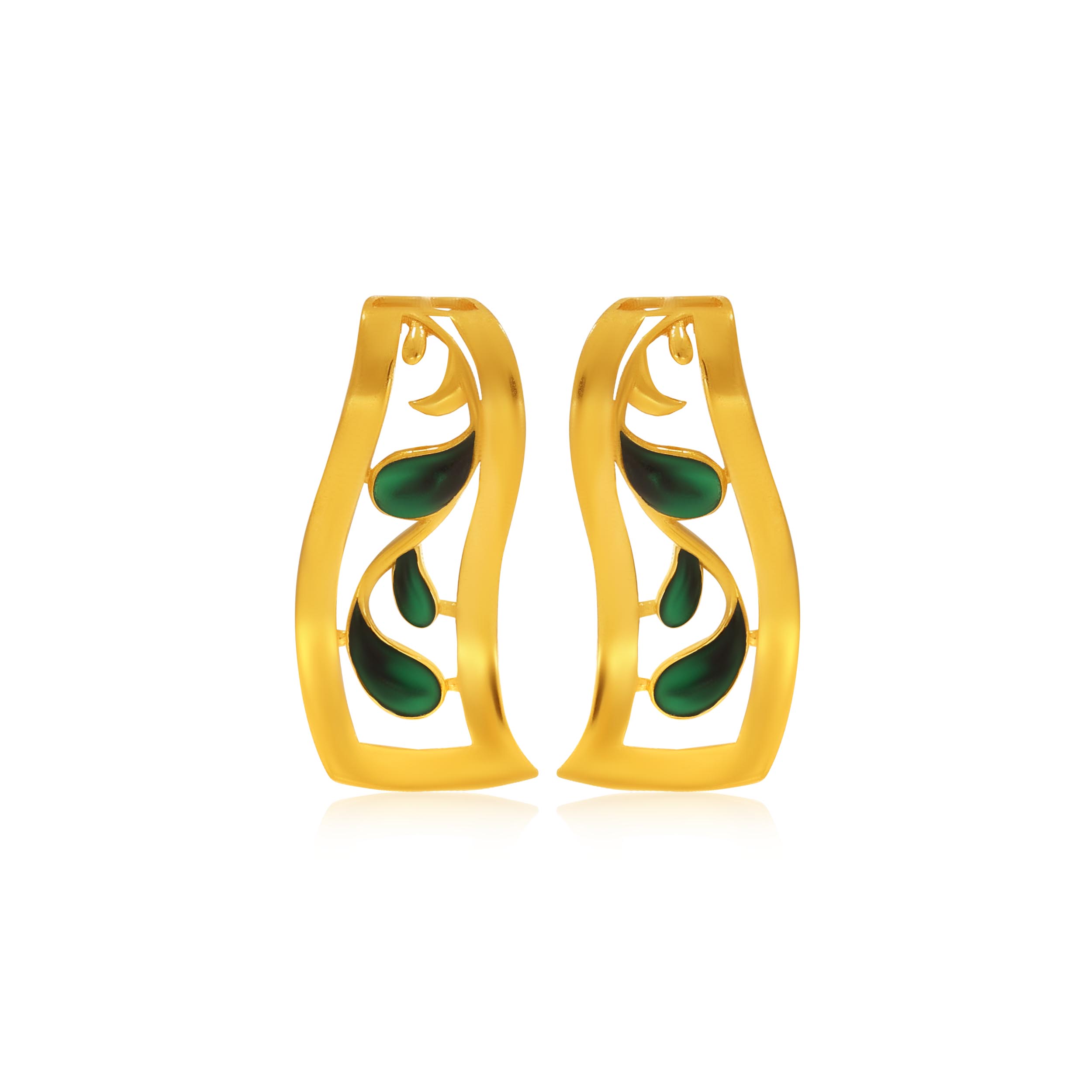 Greeny Drips Gold Studs - Senco Gold and Diamonds