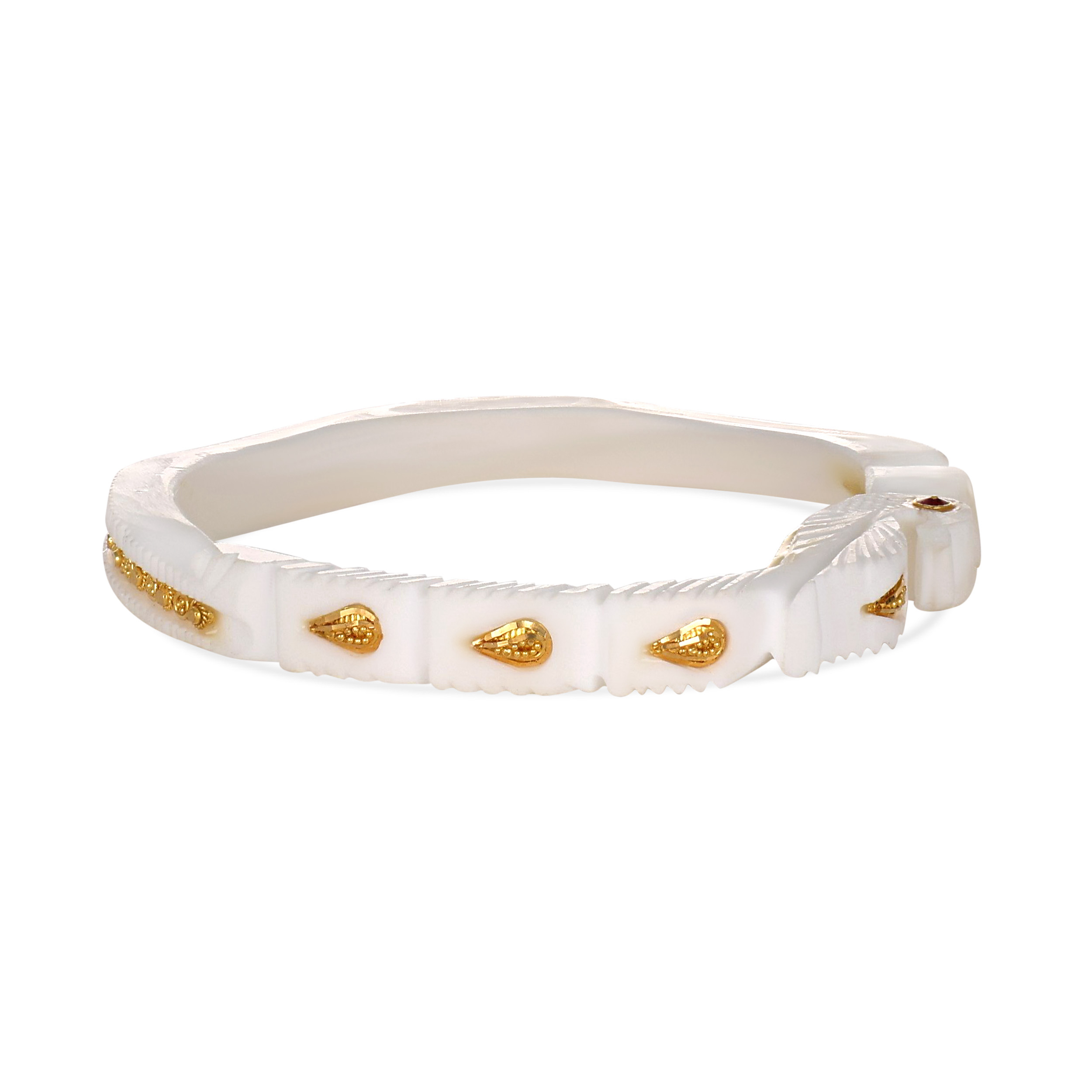 Dual Aura Gold Sankha Bangle - Senco Gold and Diamonds