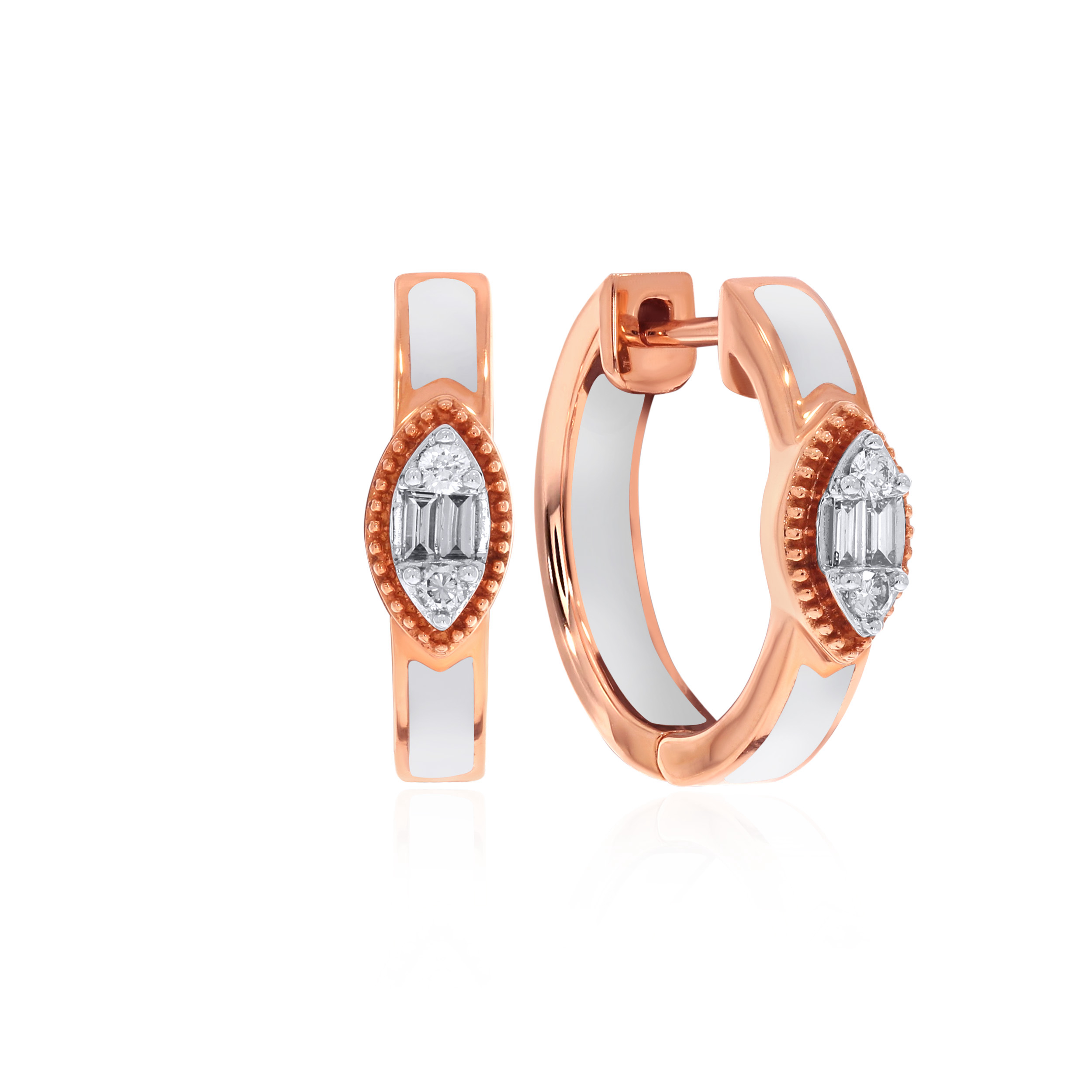 Subtle Cera Diamond Hoop Earrings - Senco Gold and Diamonds