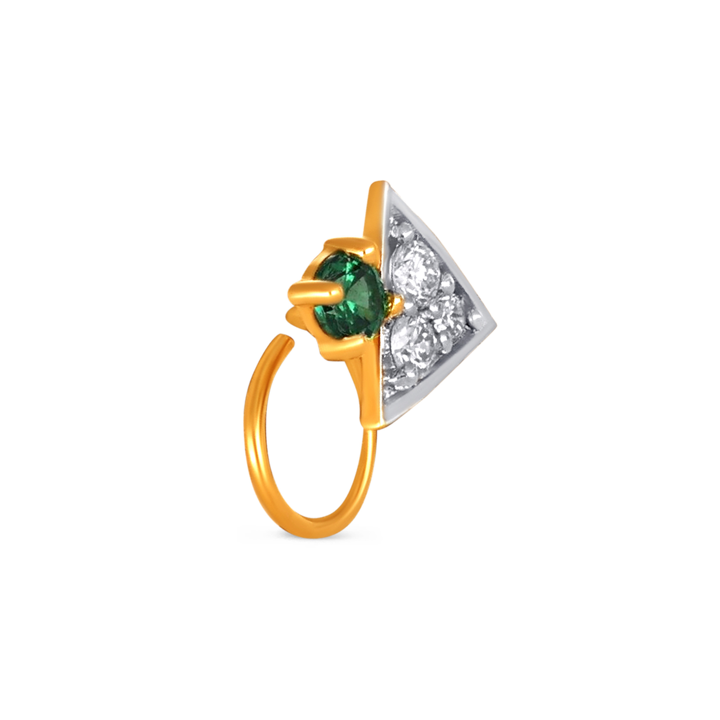 Verdant Prism Diamond Nose Pin - Senco Gold and Diamonds