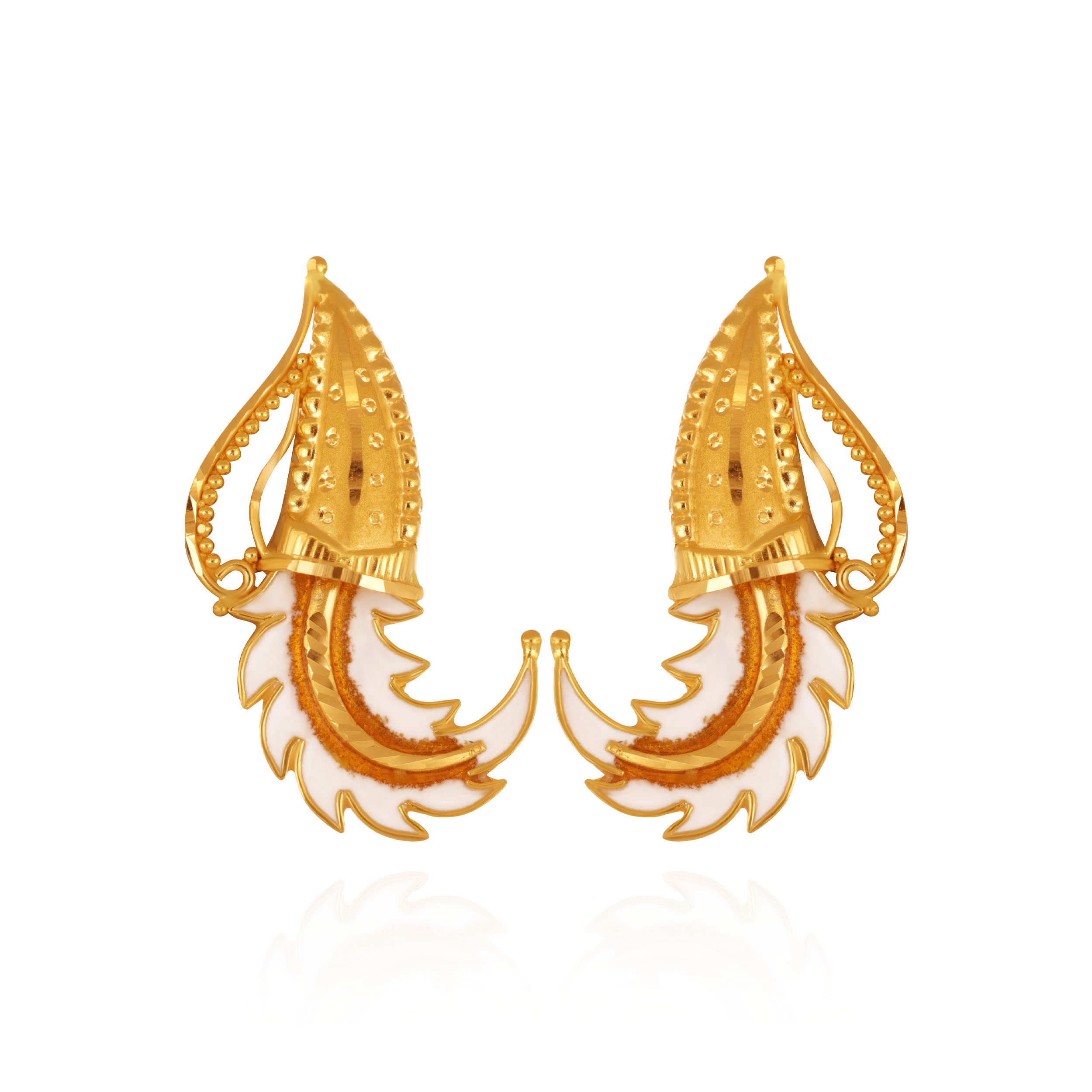 Luminous Flora Gold Studs - Senco Gold and Diamonds