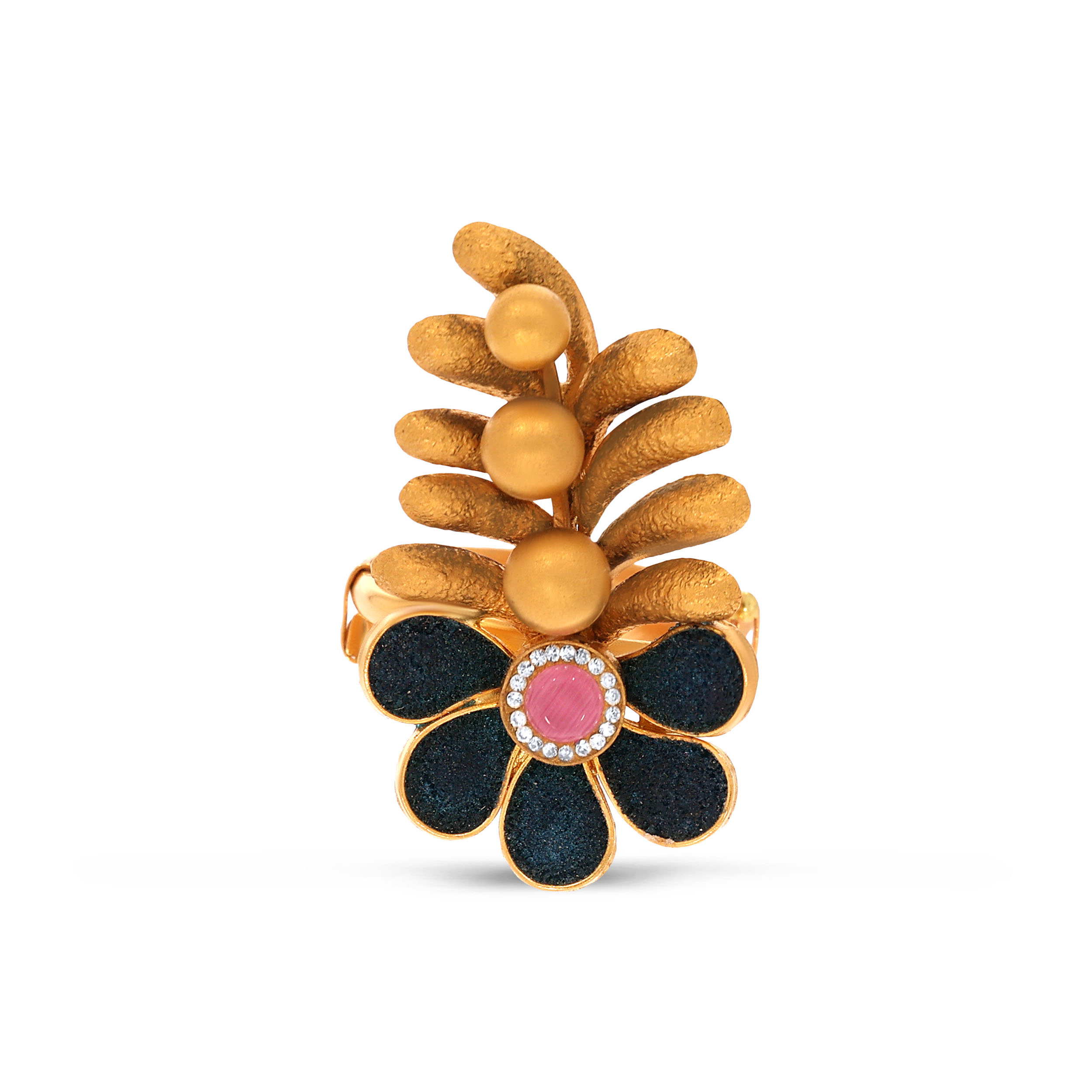 22K Yellow Gold Kundan Ring-GLR-D000765125 - Senco Gold and Diamonds
