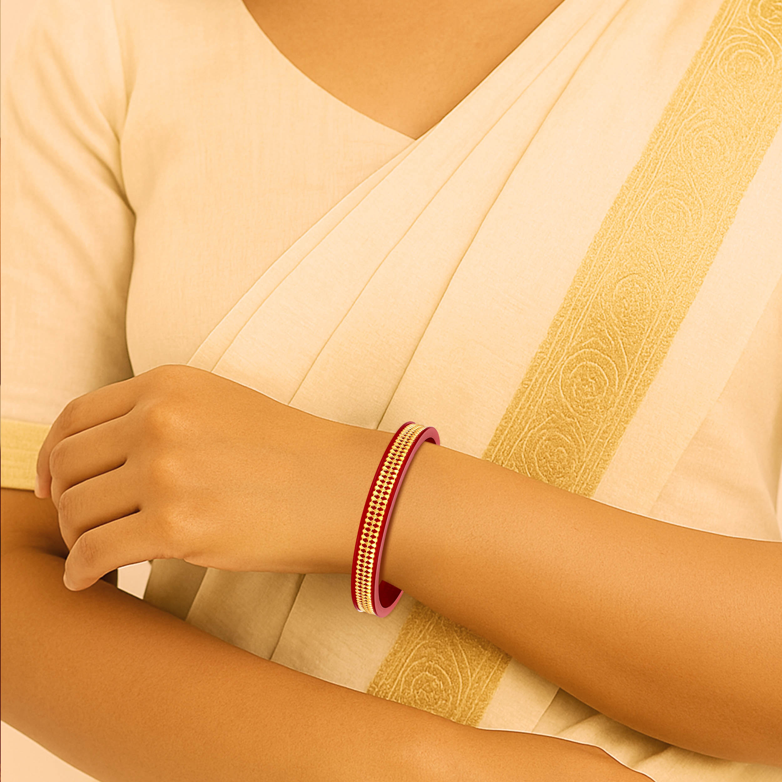 Modern Gleam Gold Pola Bangle - Senco Gold and Diamonds