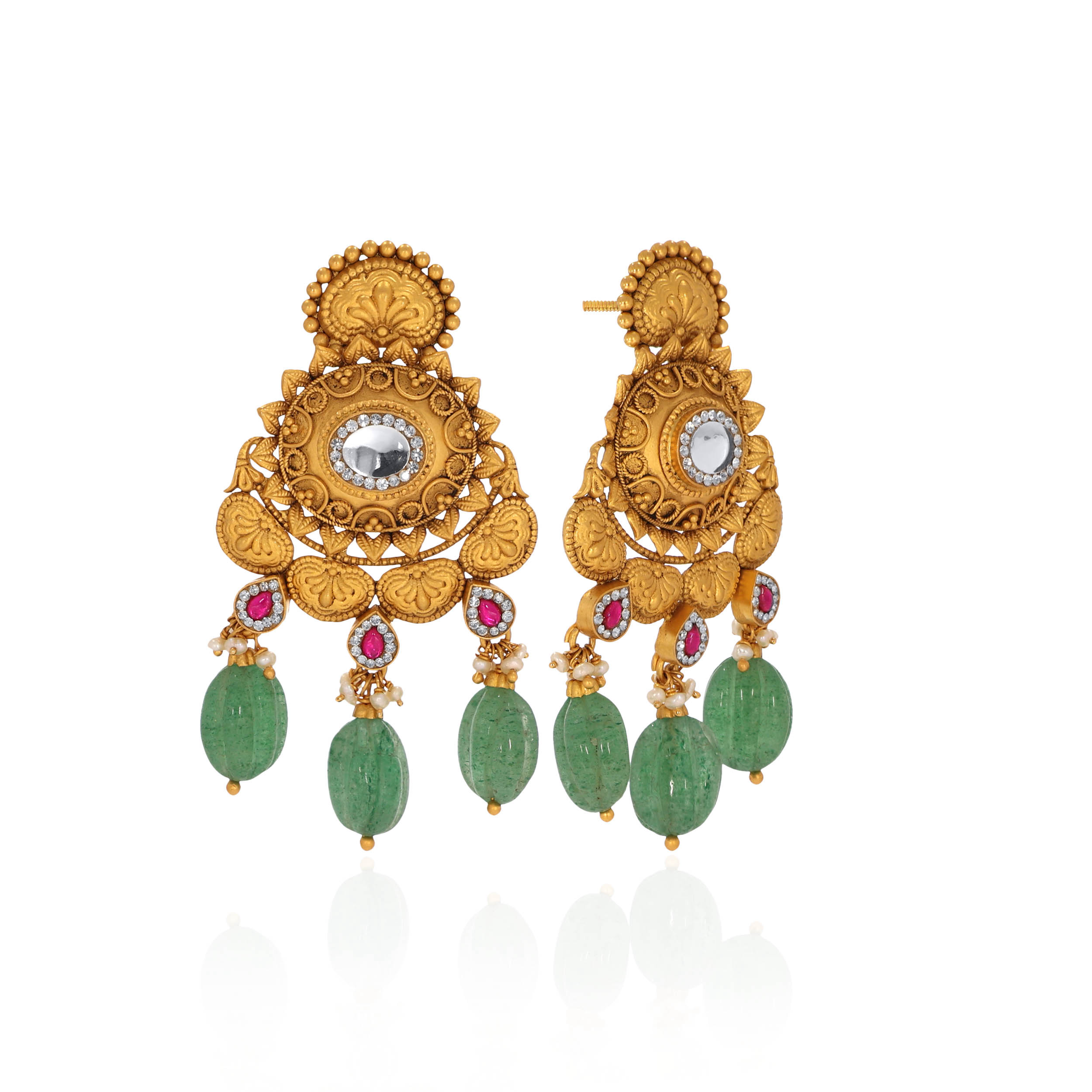 Regal Legacy Kundan Earrings - Senco Gold and Diamonds