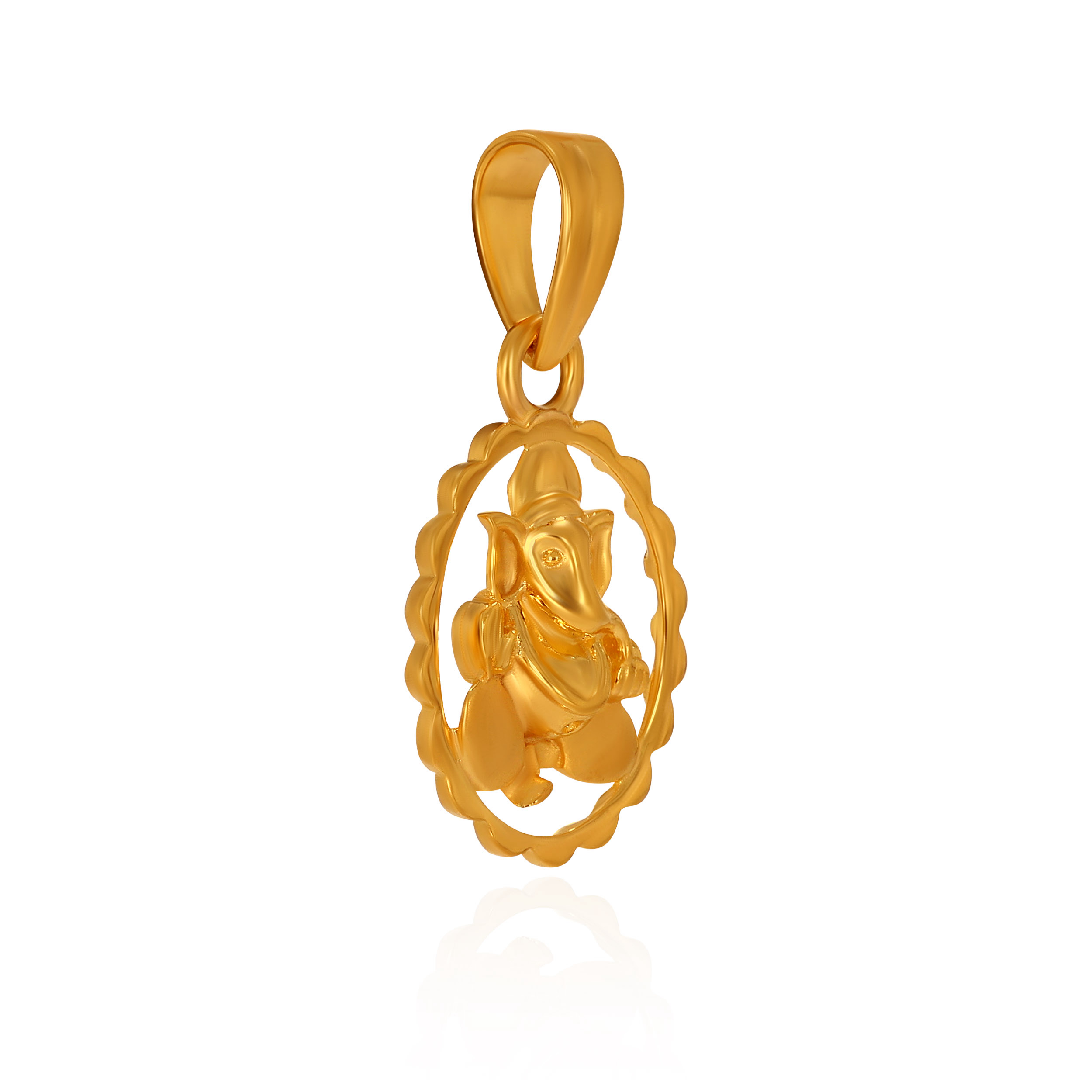 Divine Aura Ganesha Gold Pendant - Senco Gold and Diamonds