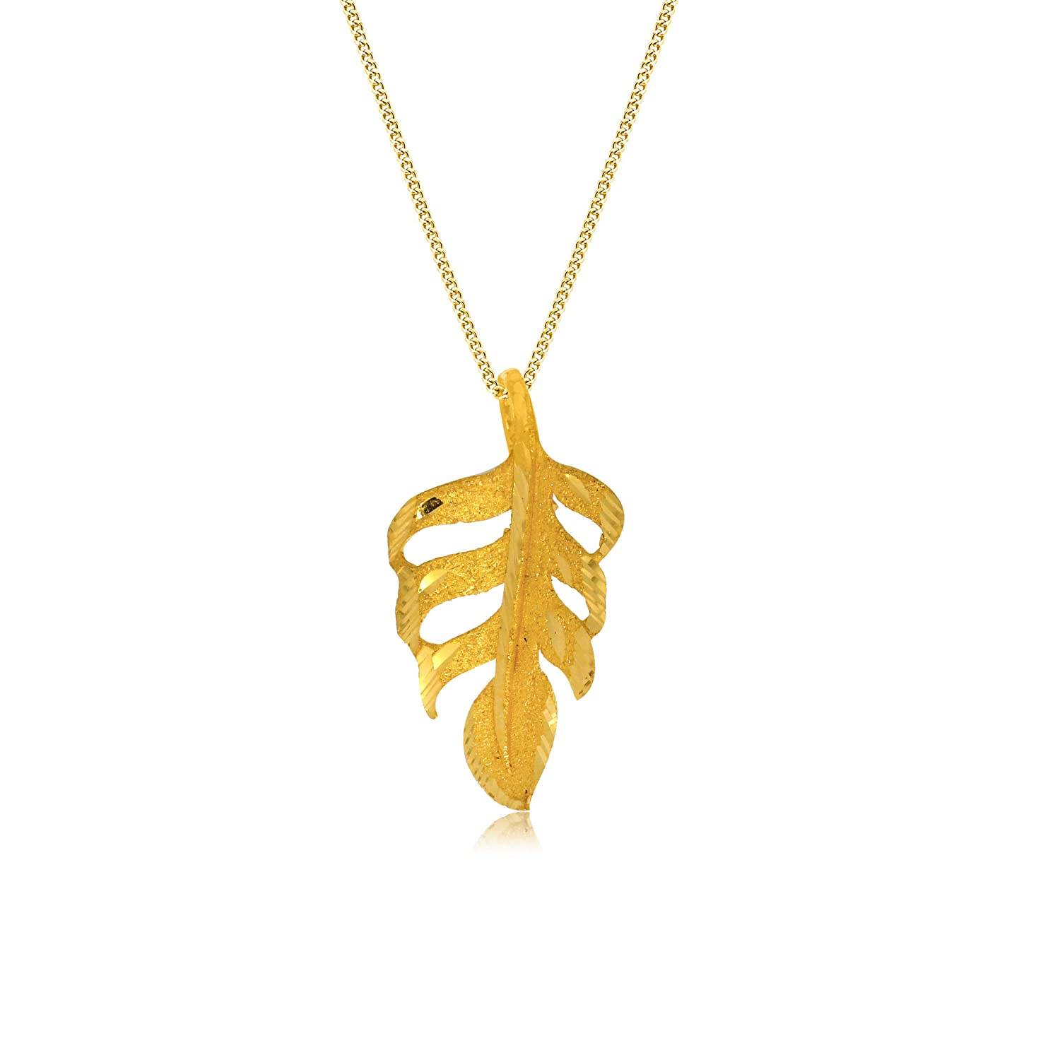 Flowy Leaf Gold Pendant - Senco Gold and Diamonds