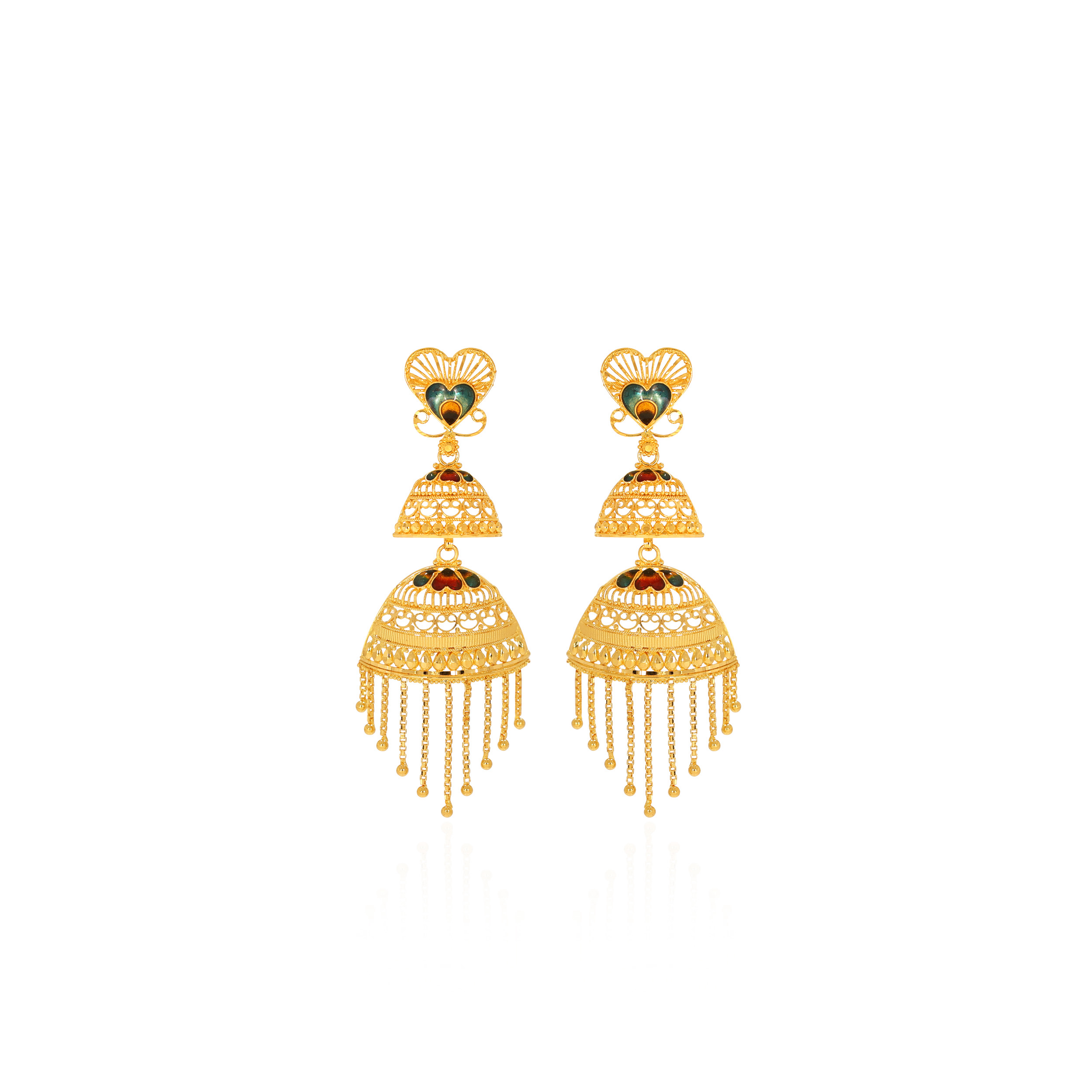 Timeless Craft Gold Danglers - Senco Gold and Diamonds