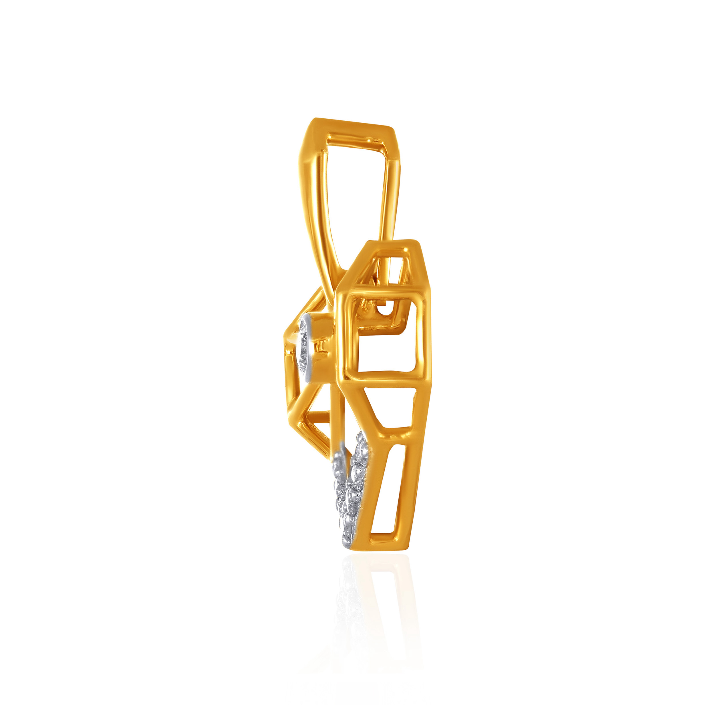 Sleek Geometric Heart Diamond Pendant - Senco Gold and Diamonds