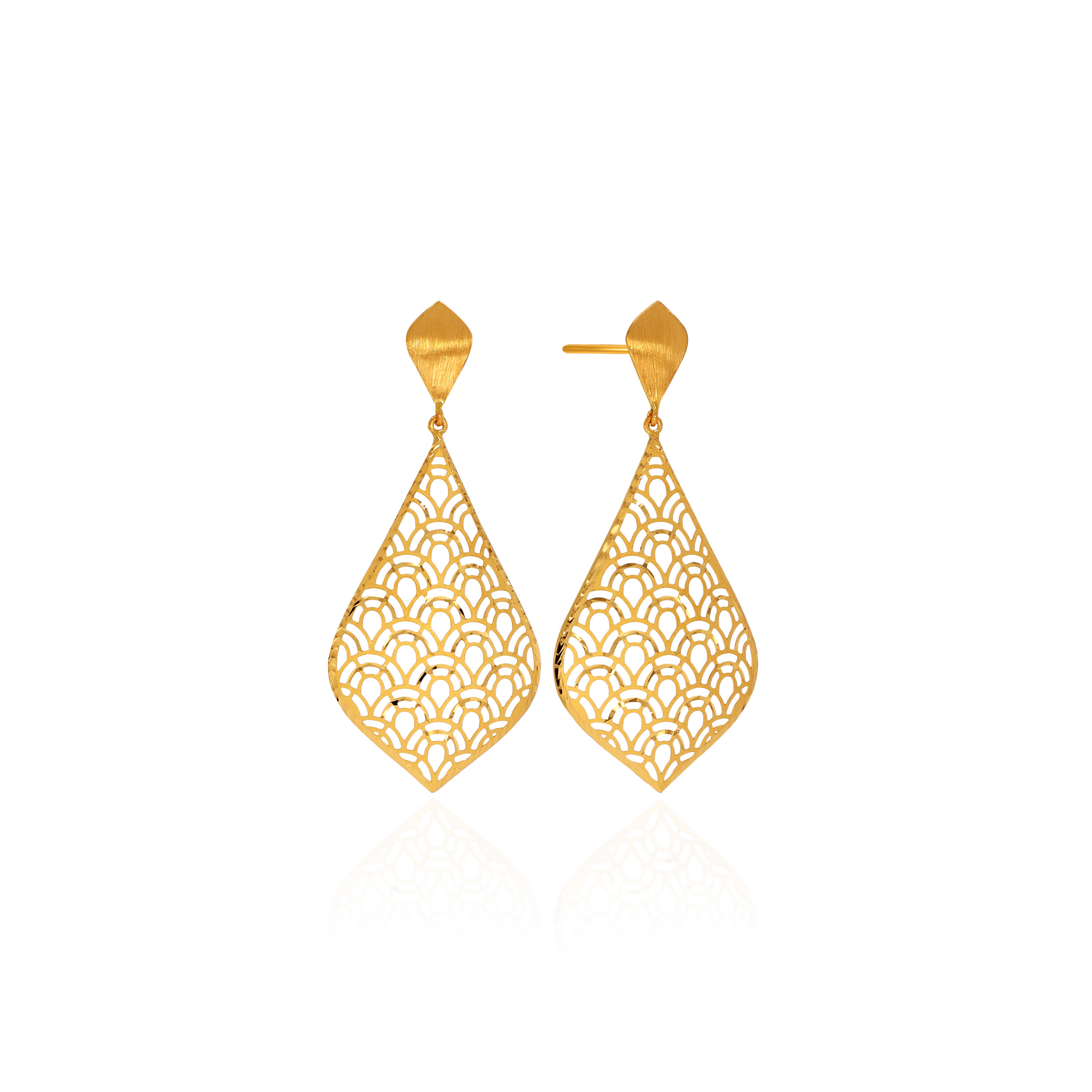 22K Yellow Gold Drop Earrings - GP-SAD0004588 - Senco Gold and Diamonds