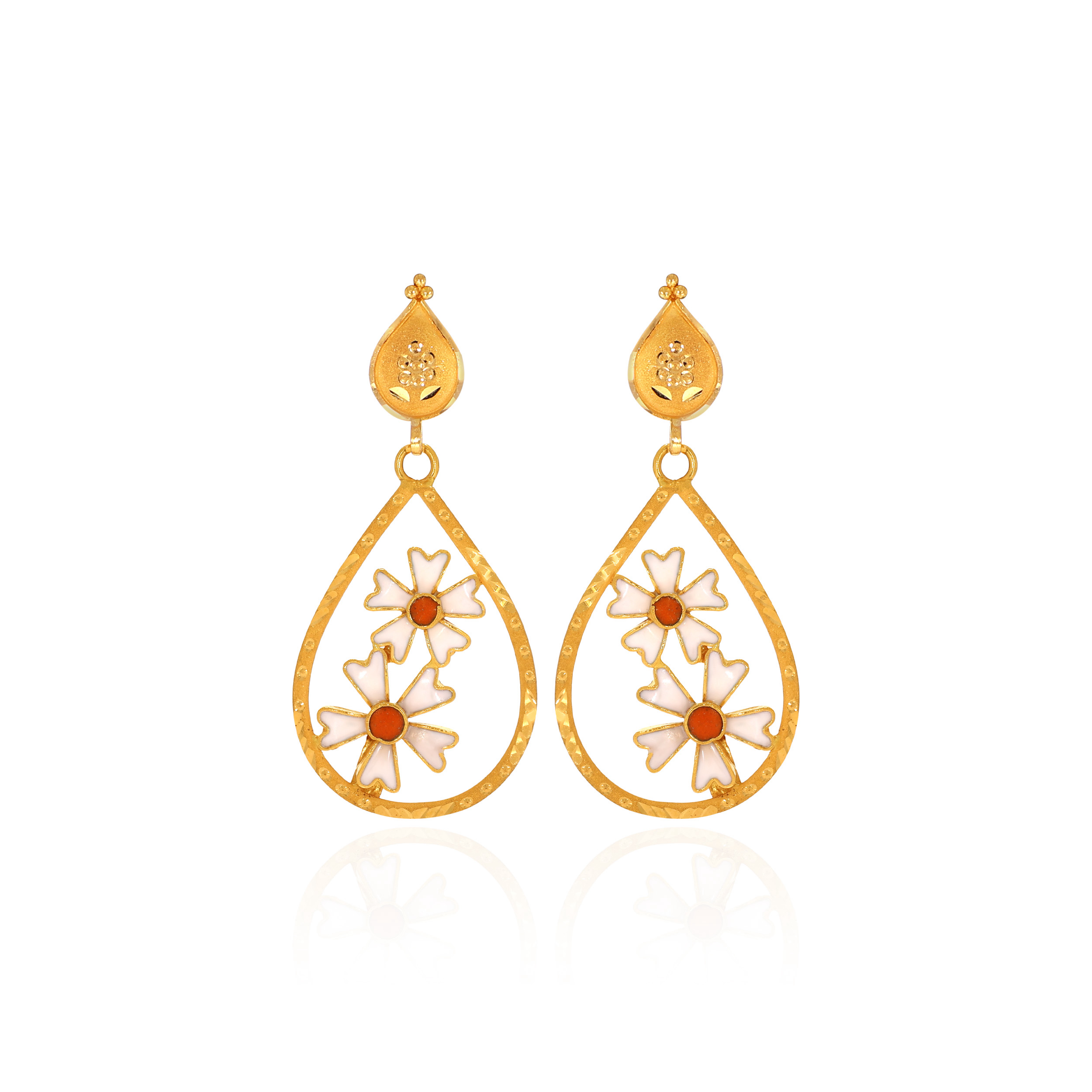 22K Yellow Gold Drop Earrings-GP-D000782701 - Senco Gold and Diamonds