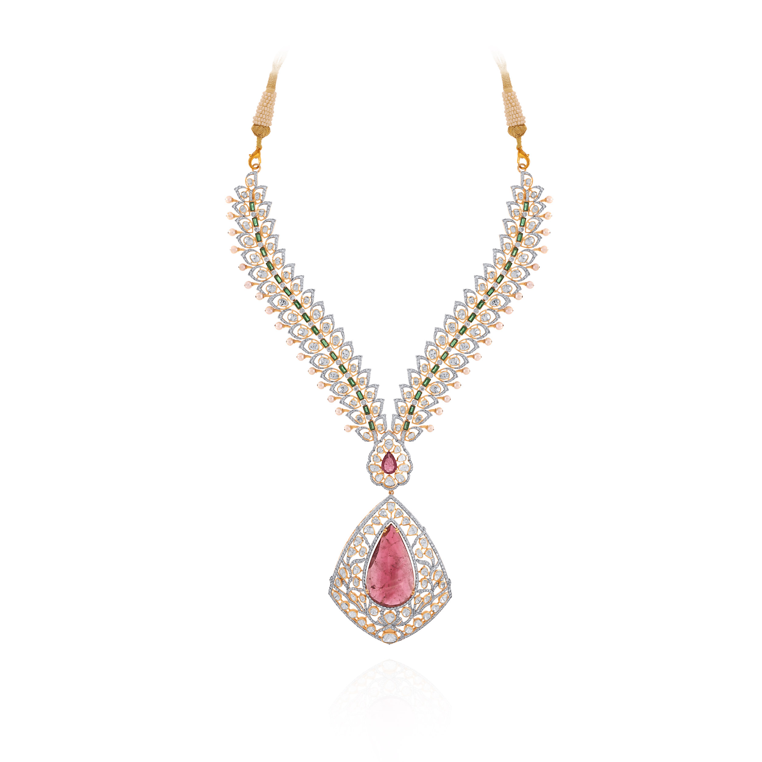 Refined Radiance Polki Diamond Necklace - Senco Gold and Diamonds