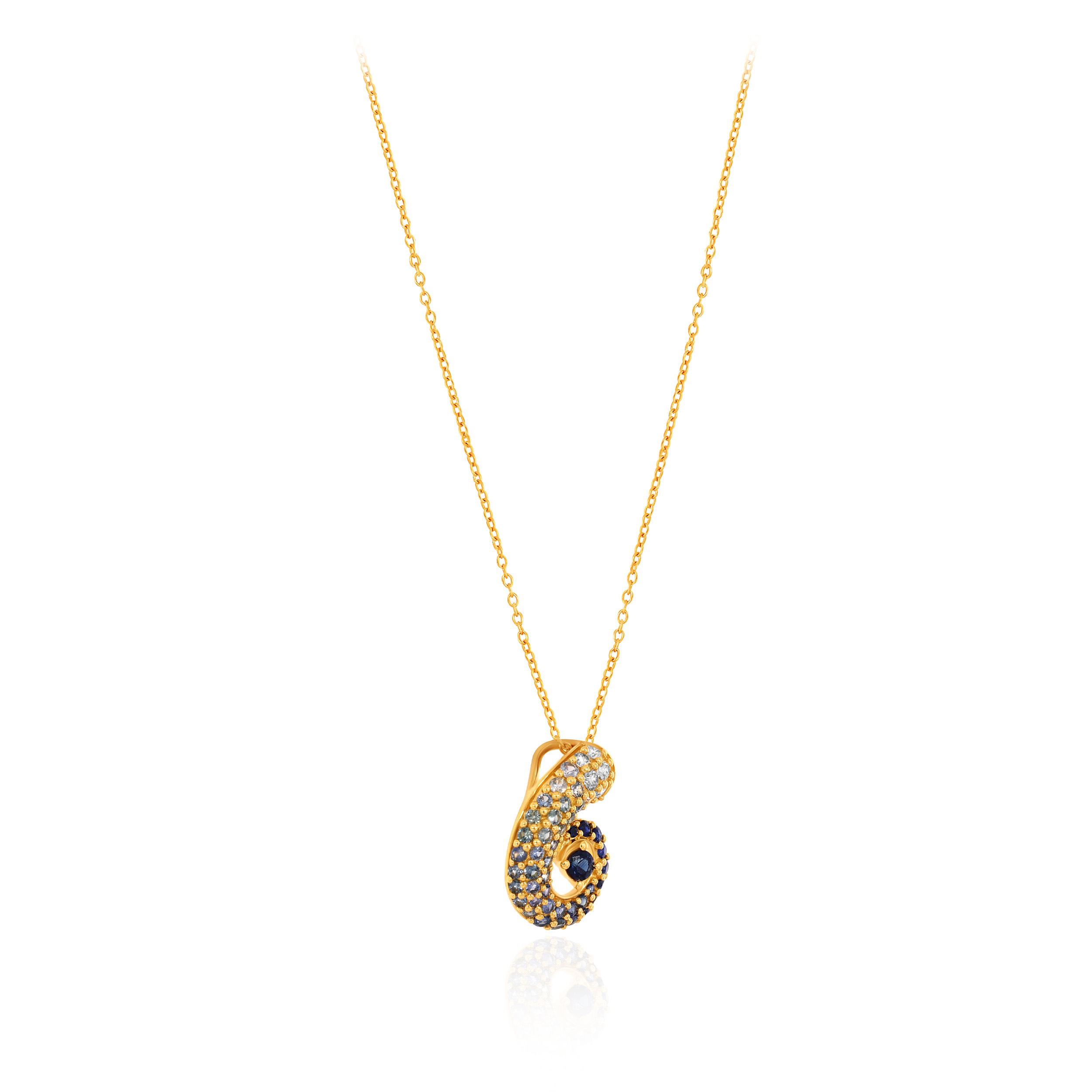 Whimsical Swirl Diamond Chain Pendant - Senco Gold and Diamonds