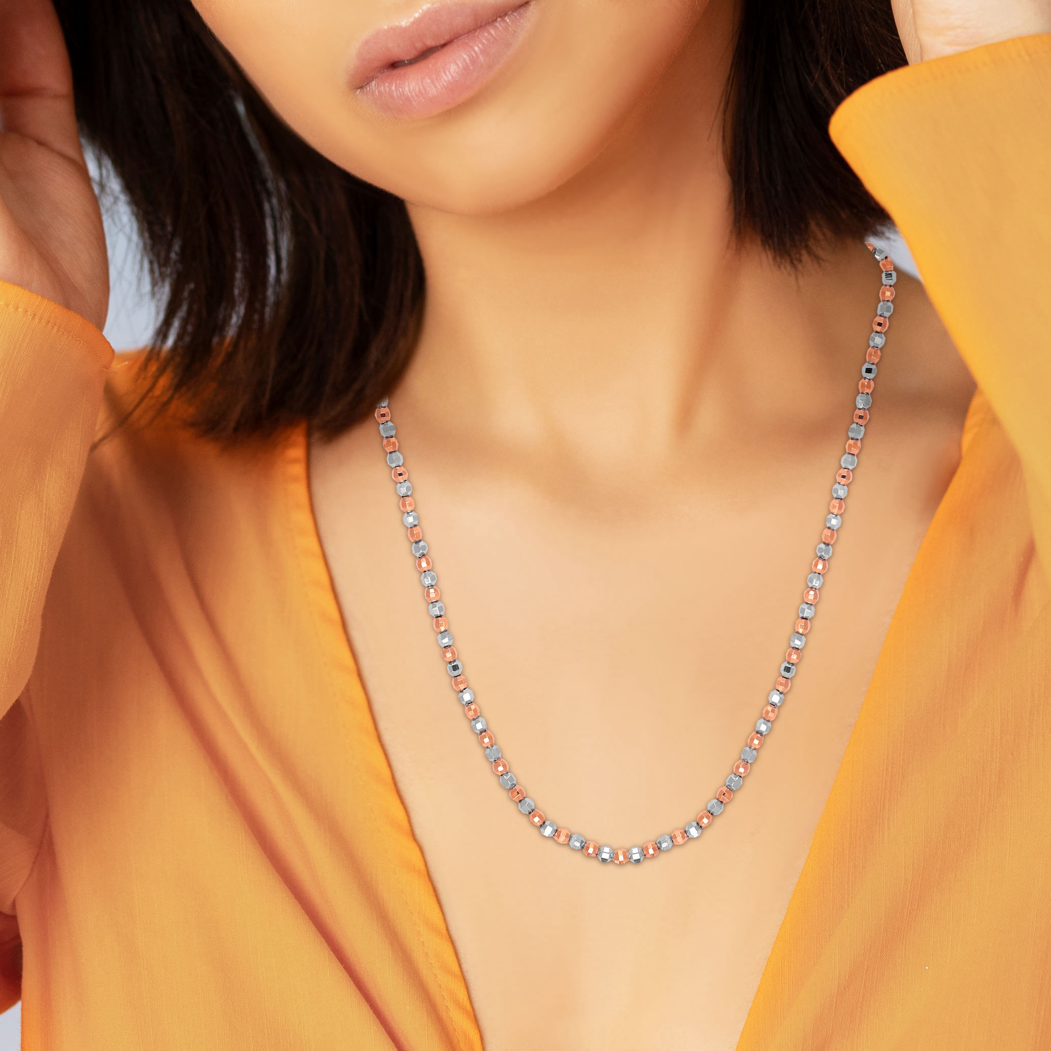Rei Harmony Platinum Gold Necklace - Senco Gold and Diamonds