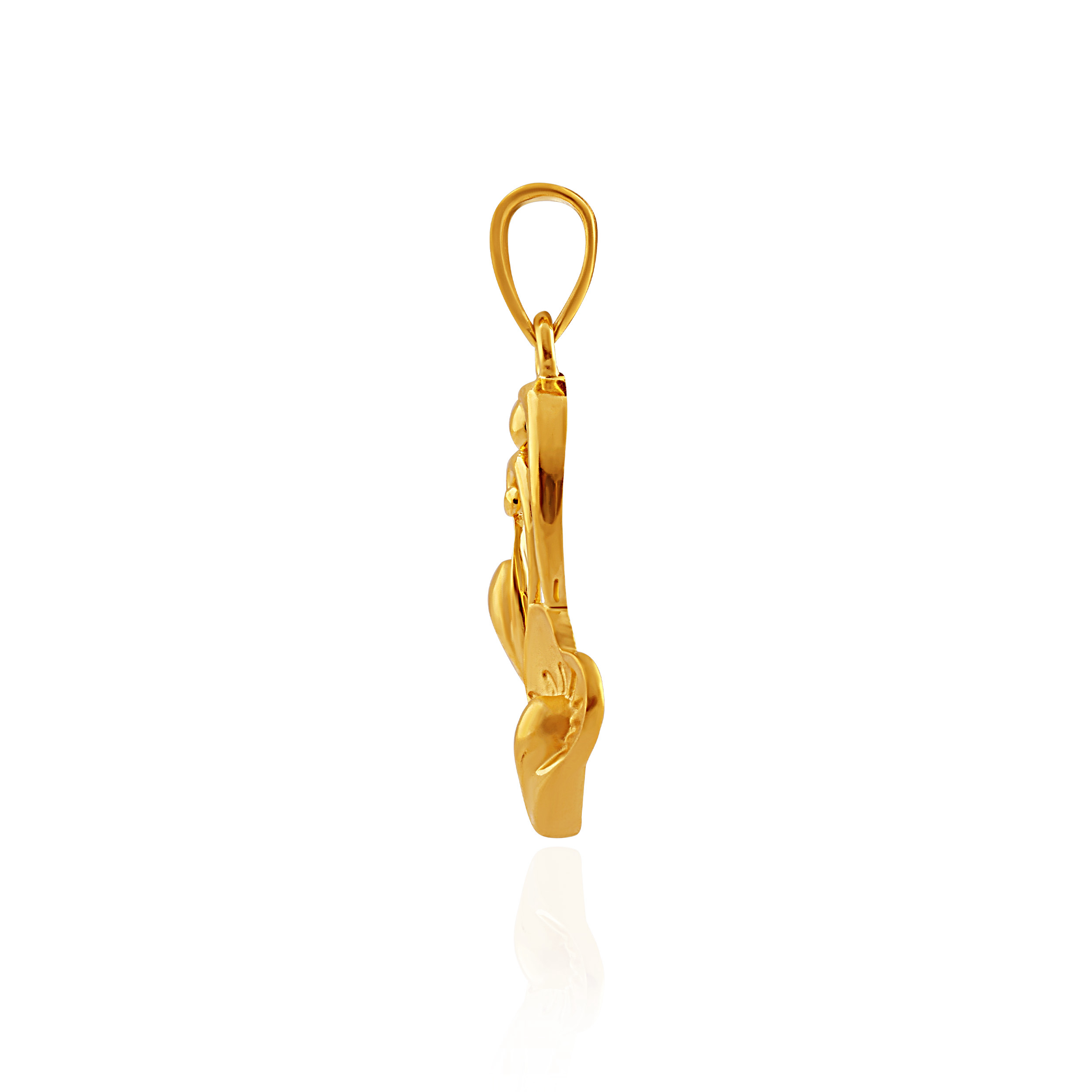 Heart Petal Floral Gold Pendant - Senco Gold and Diamonds