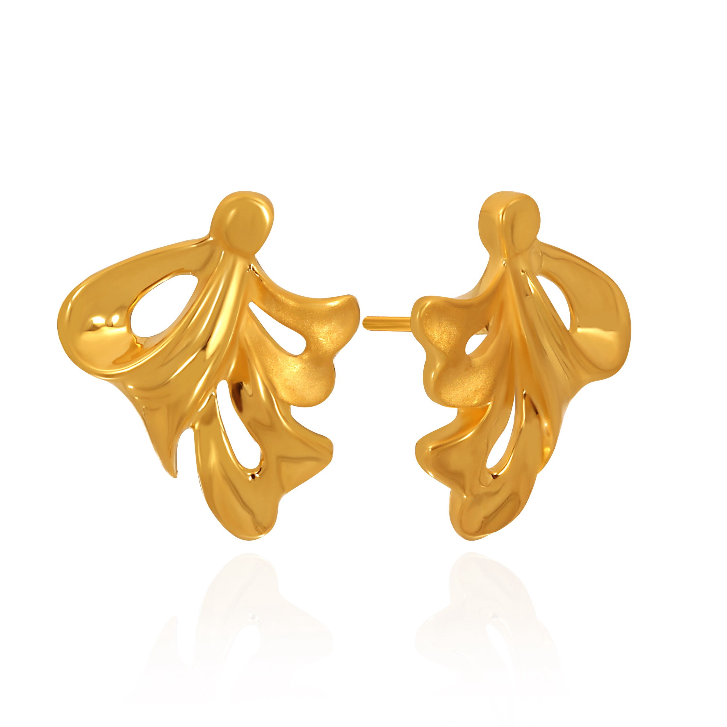 Organic Grace Gold Studs - Senco Gold and Diamonds