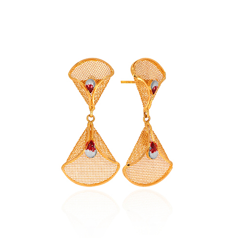 Scarlet Fan Gold Earrings - Senco Gold and Diamonds