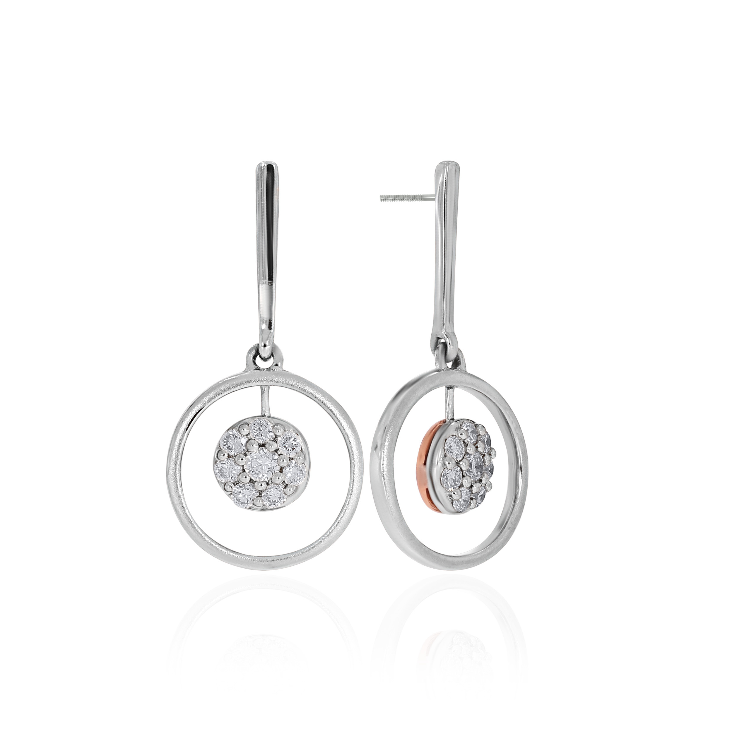 Eclipse Cluster Platinum Earrings - Senco Gold and Diamonds