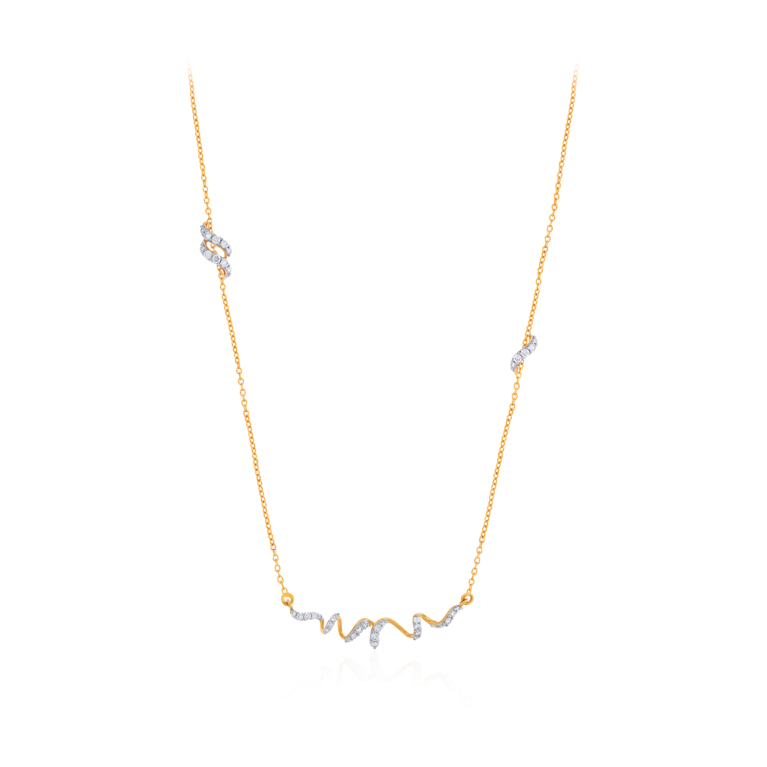 Sleek Whirl Diamond Chain Pendant - Senco Gold and Diamonds