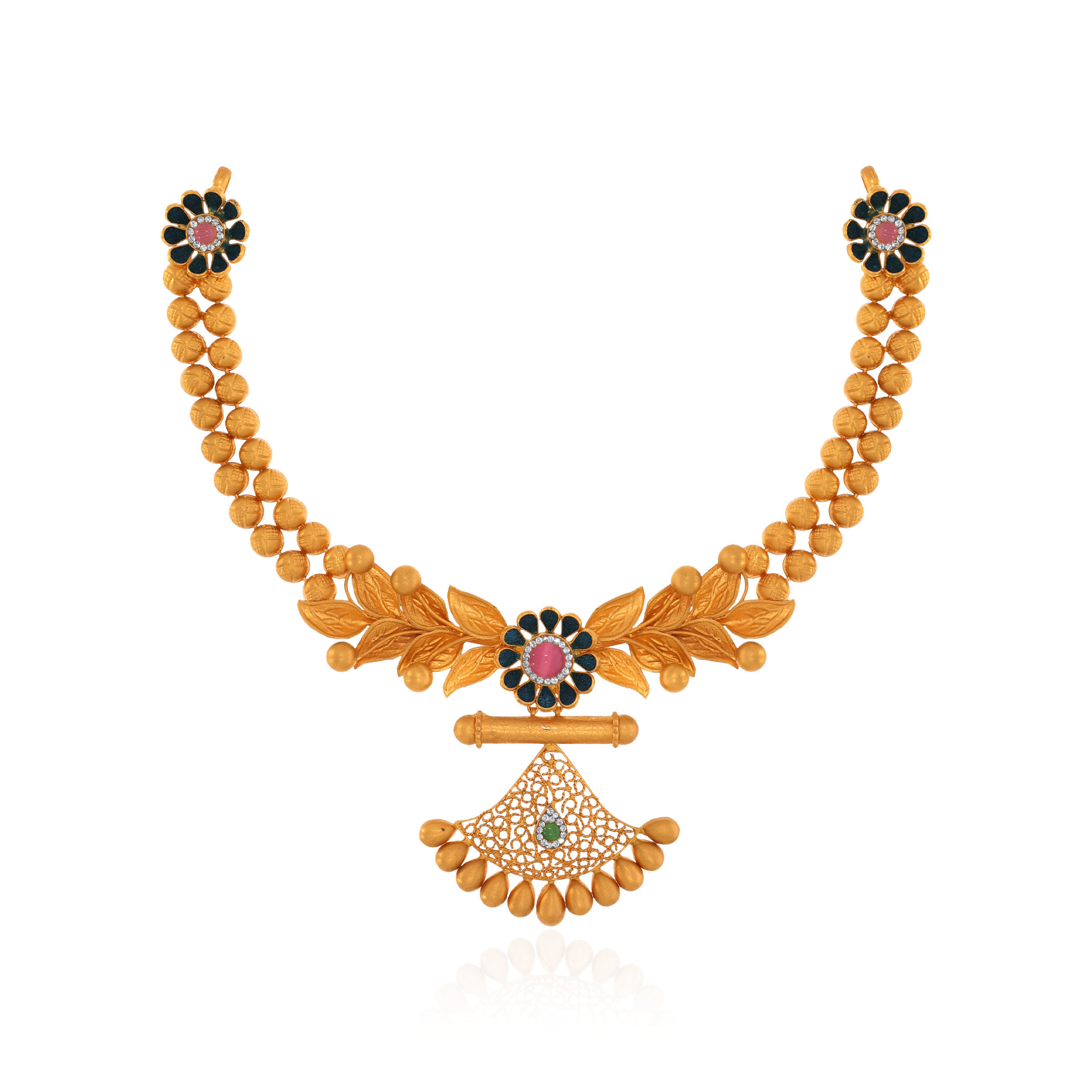 22K Yellow Gold Antique Kundan Necklace-GN-D000779663 - Senco Gold and Diamonds