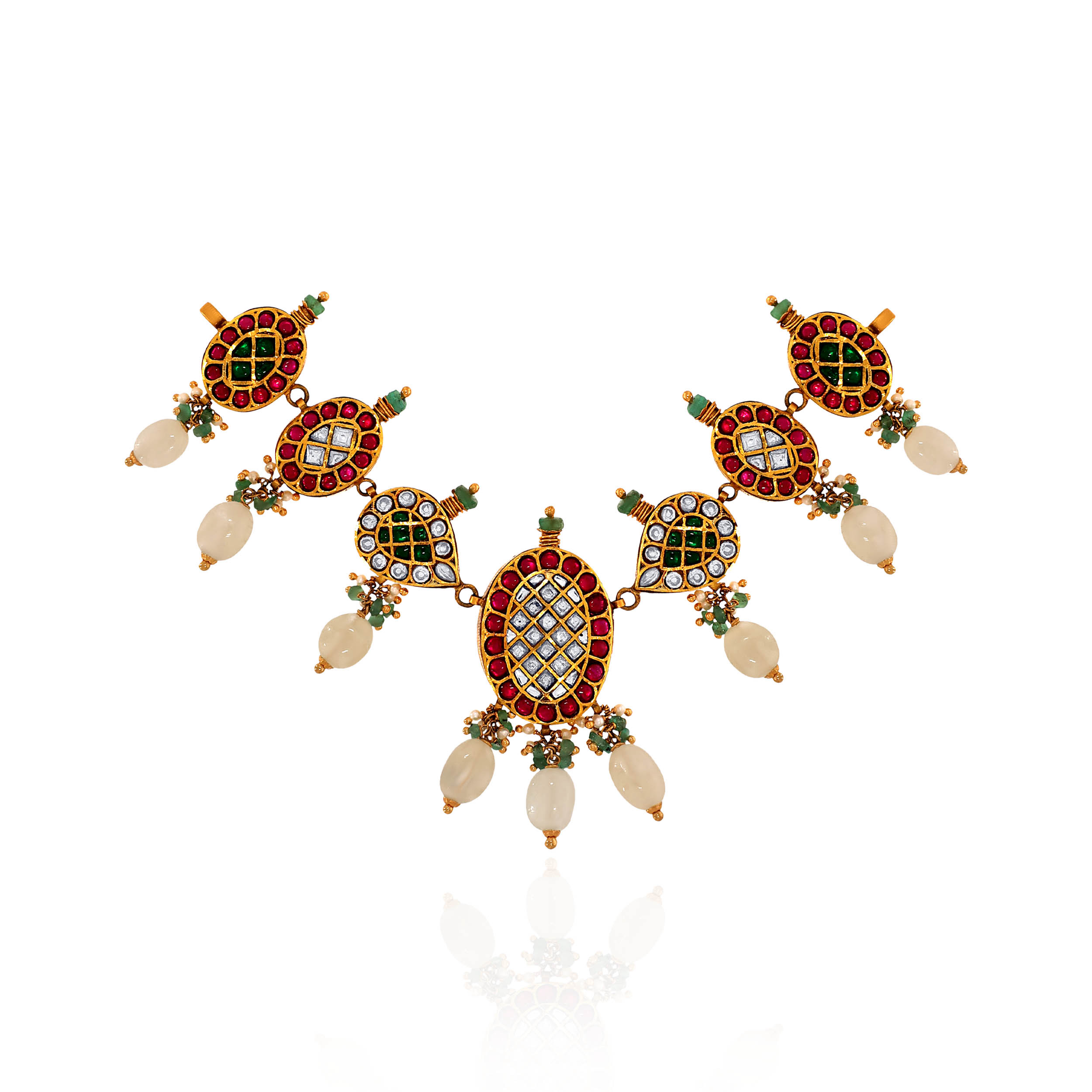 22K Yellow Gold Kundan Necklace-GN-D000788418 - Senco Gold and Diamonds