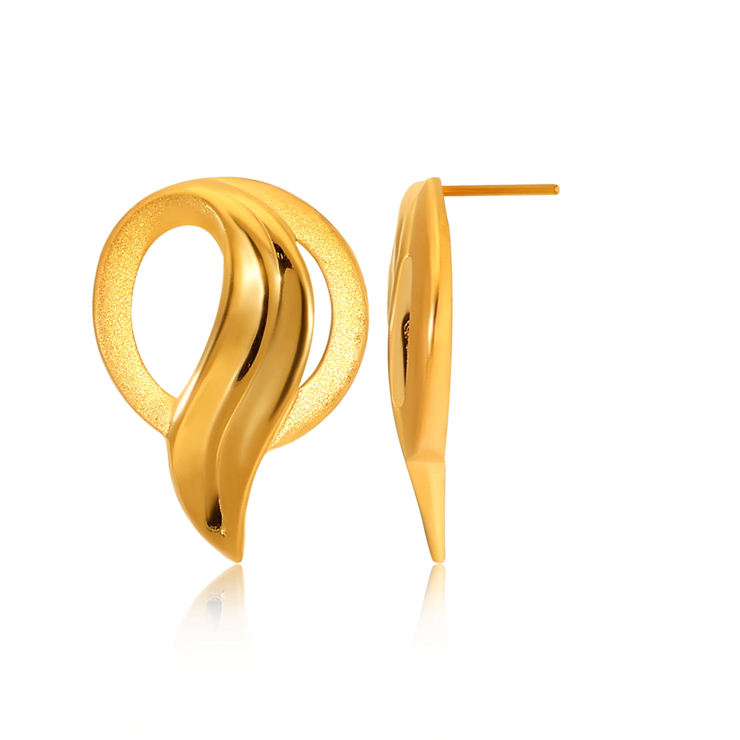 Open Circle Gold Studs - Senco Gold and Diamonds
