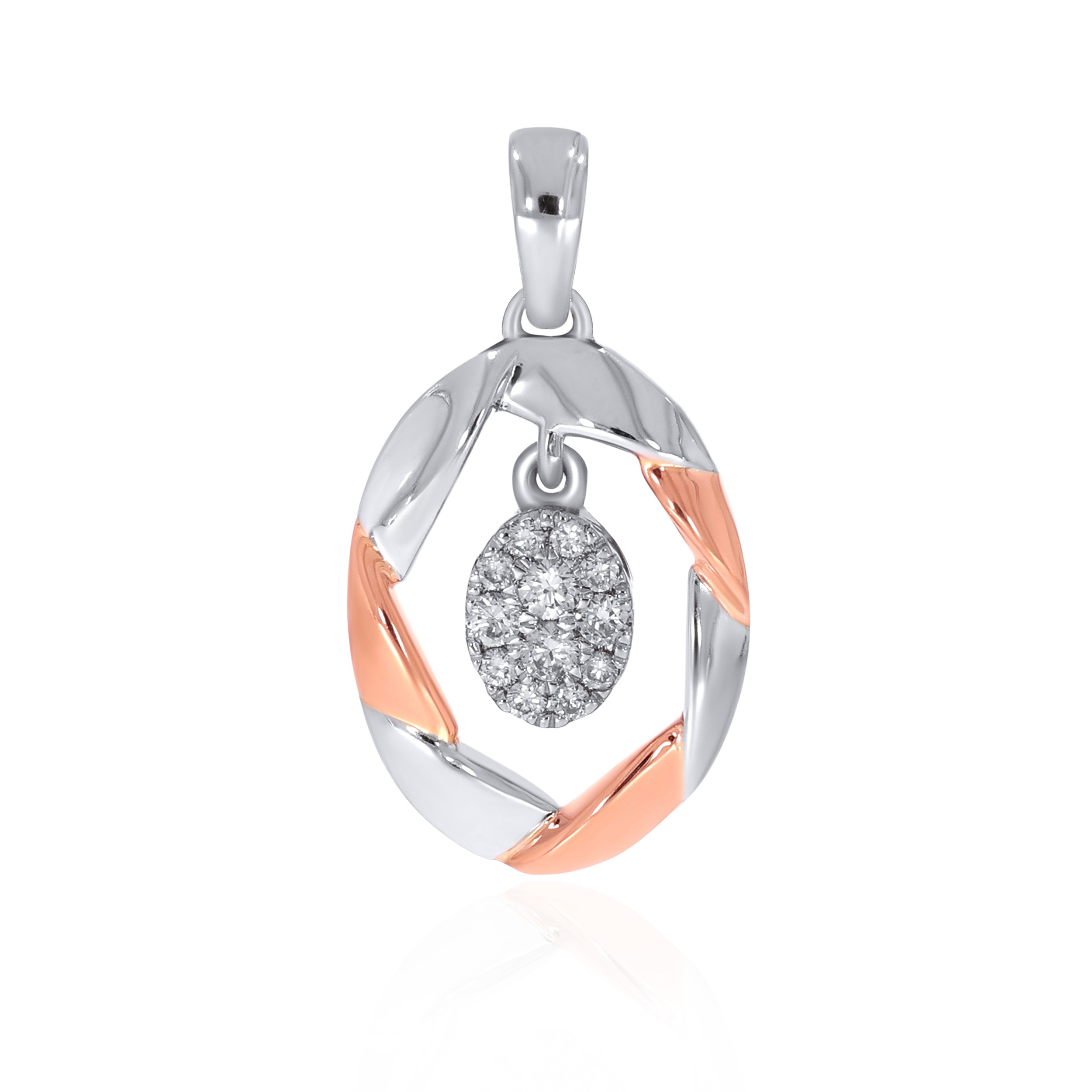 Oval Twists Platinum Pendant - Senco Gold and Diamonds