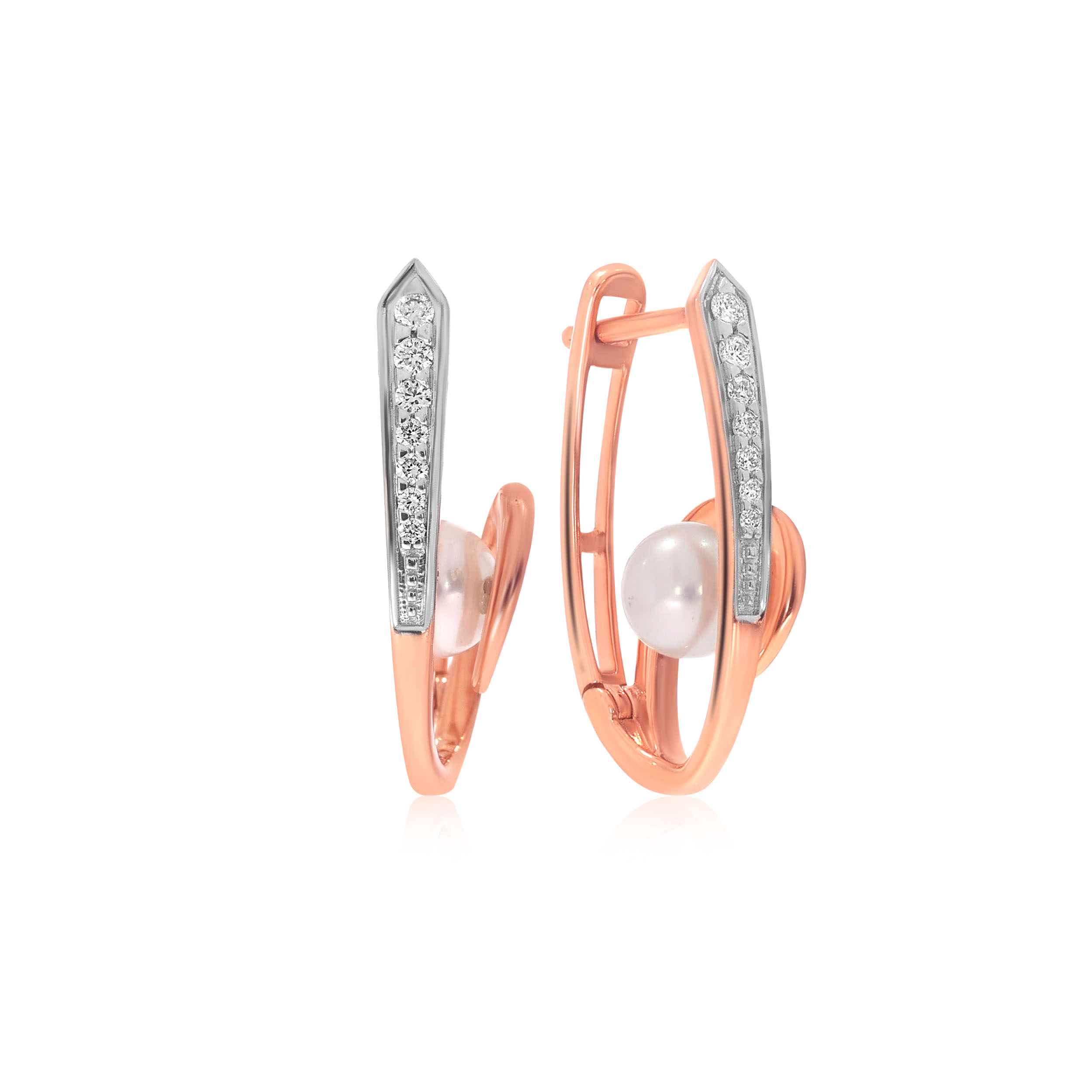 Snowy Swirl Diamond Hoop Earrings - Senco Gold and Diamonds