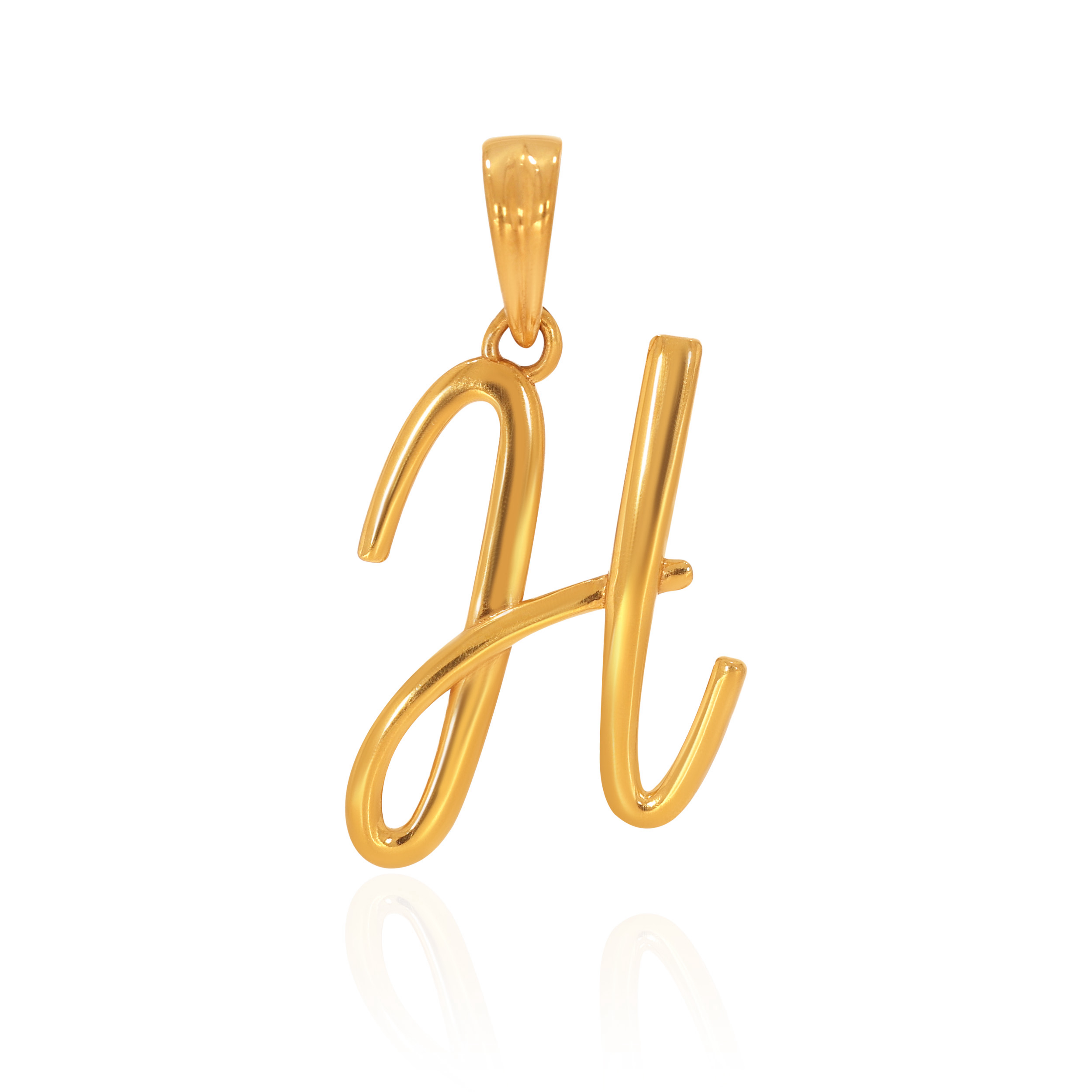 22K Yellow Gold H Alphabet Pendant-GPN-SAD0006112 - Senco Gold and Diamonds
