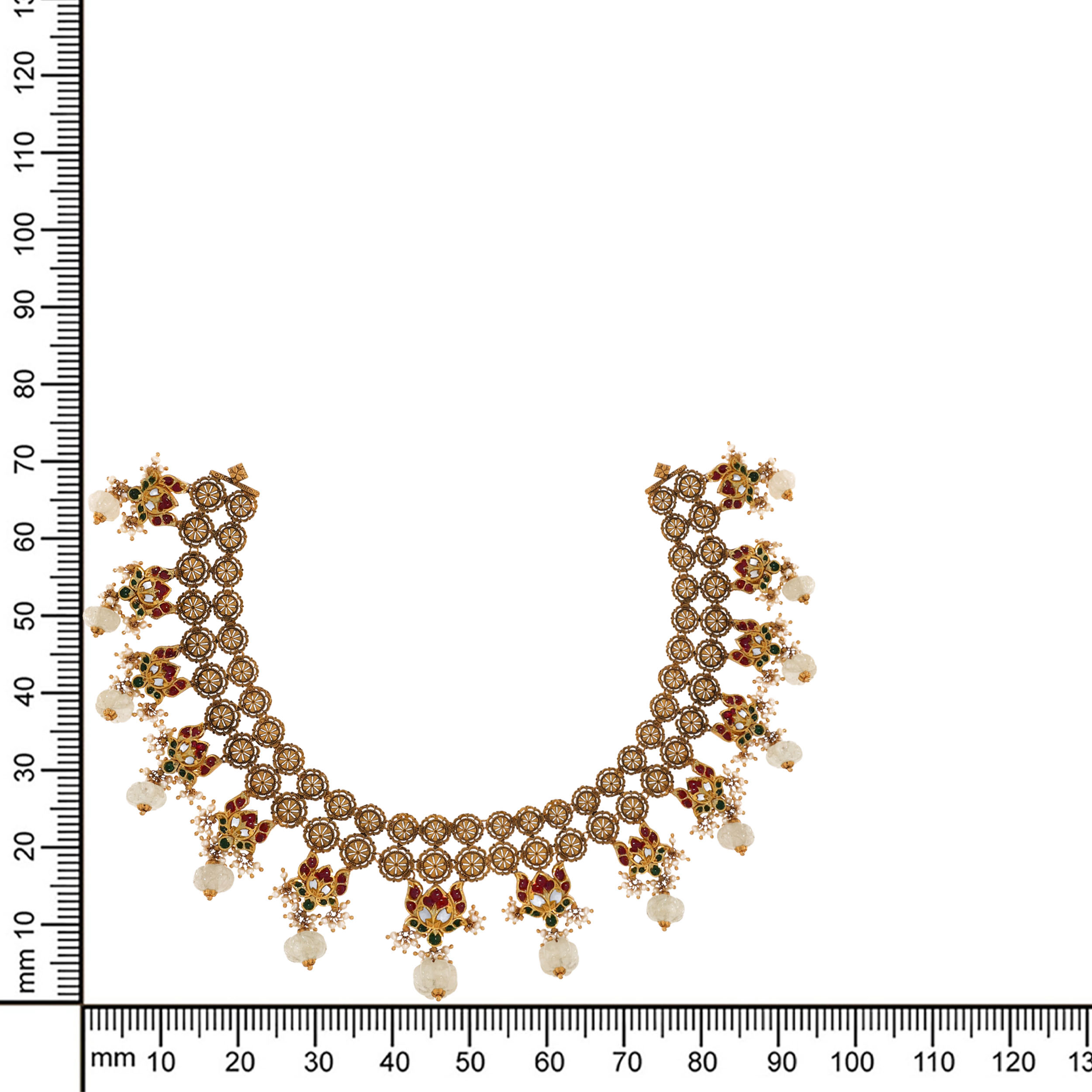 22K Yellow Gold Kundan Necklace-GN-D000788422 - Senco Gold and Diamonds