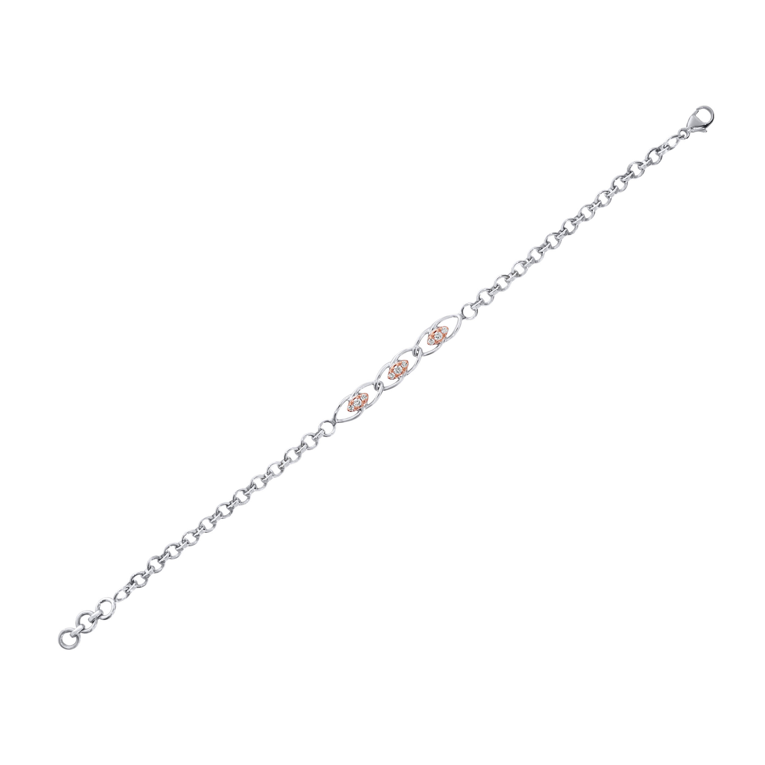 Leafy Overlap Platinum Diamond Bracelet - Senco Gold and Diamonds